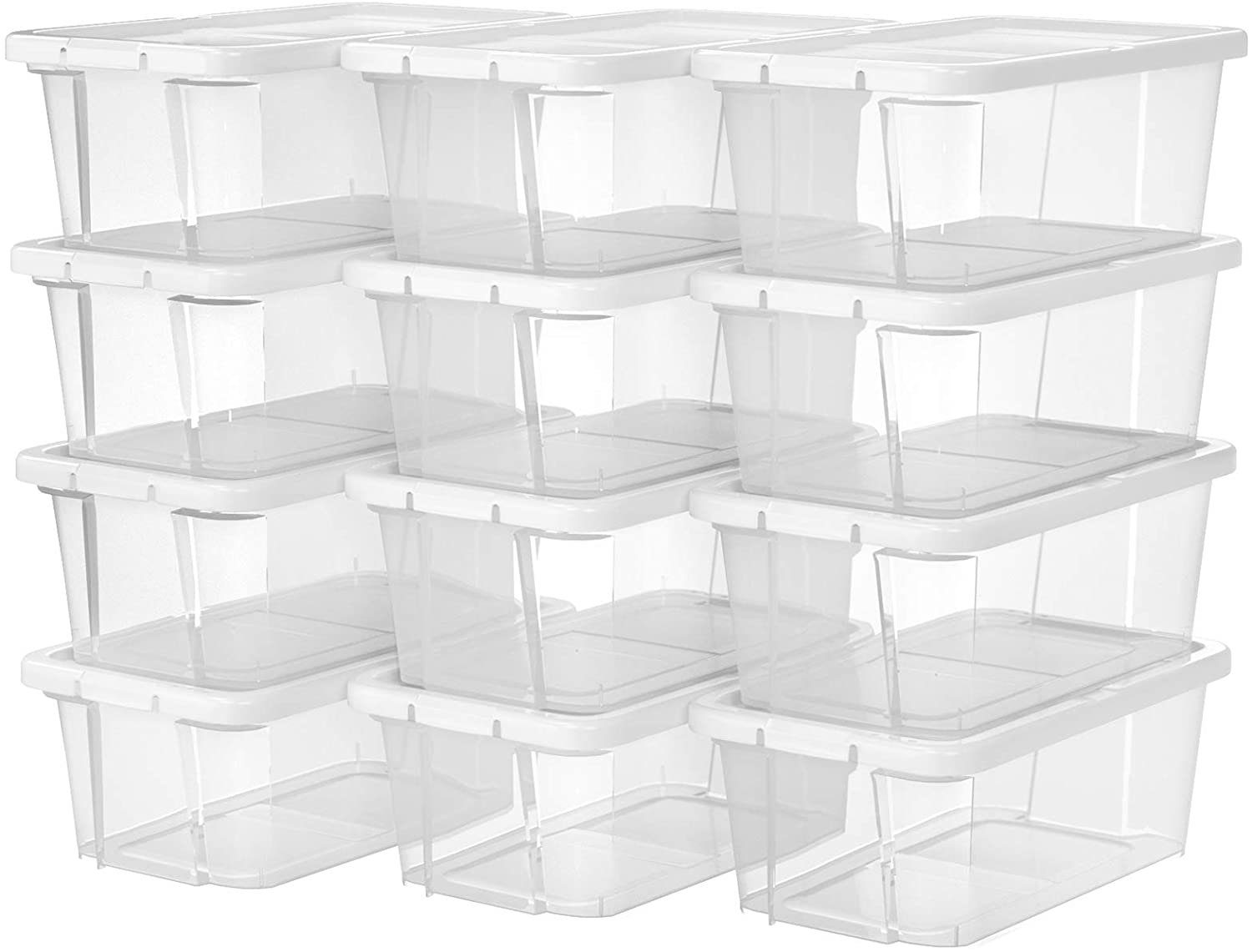 SONGMICS Schuhbox »LSP12WT«, 12er Set Schuhboxen Aufbewahrungsboxen für