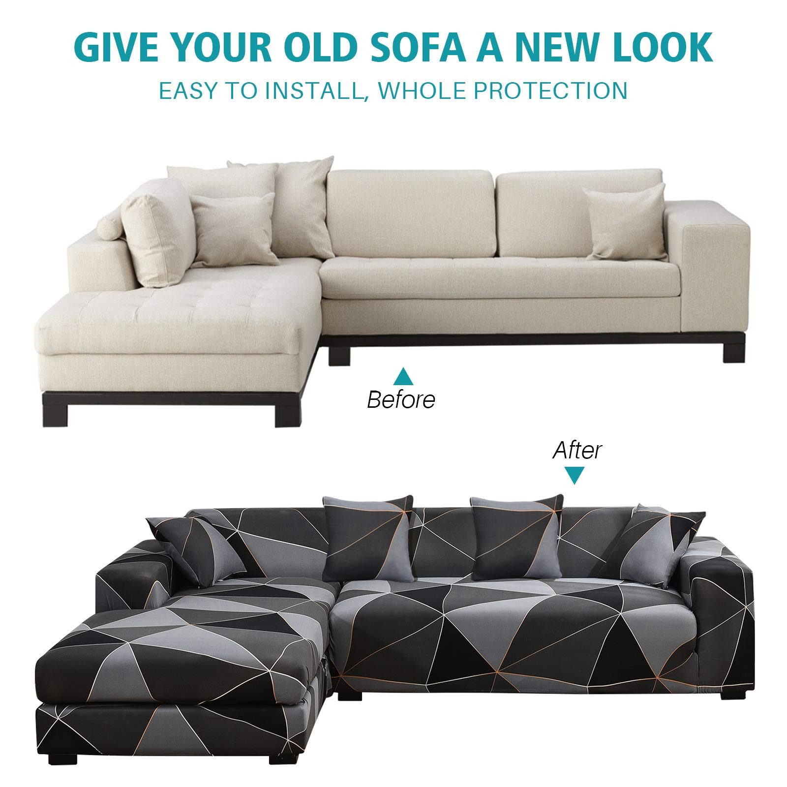 Coonoor Sofabezug Stretch Sofa Überzug Universal Couchbezug Für 2/3 Sitzer – Bild 4 von 5