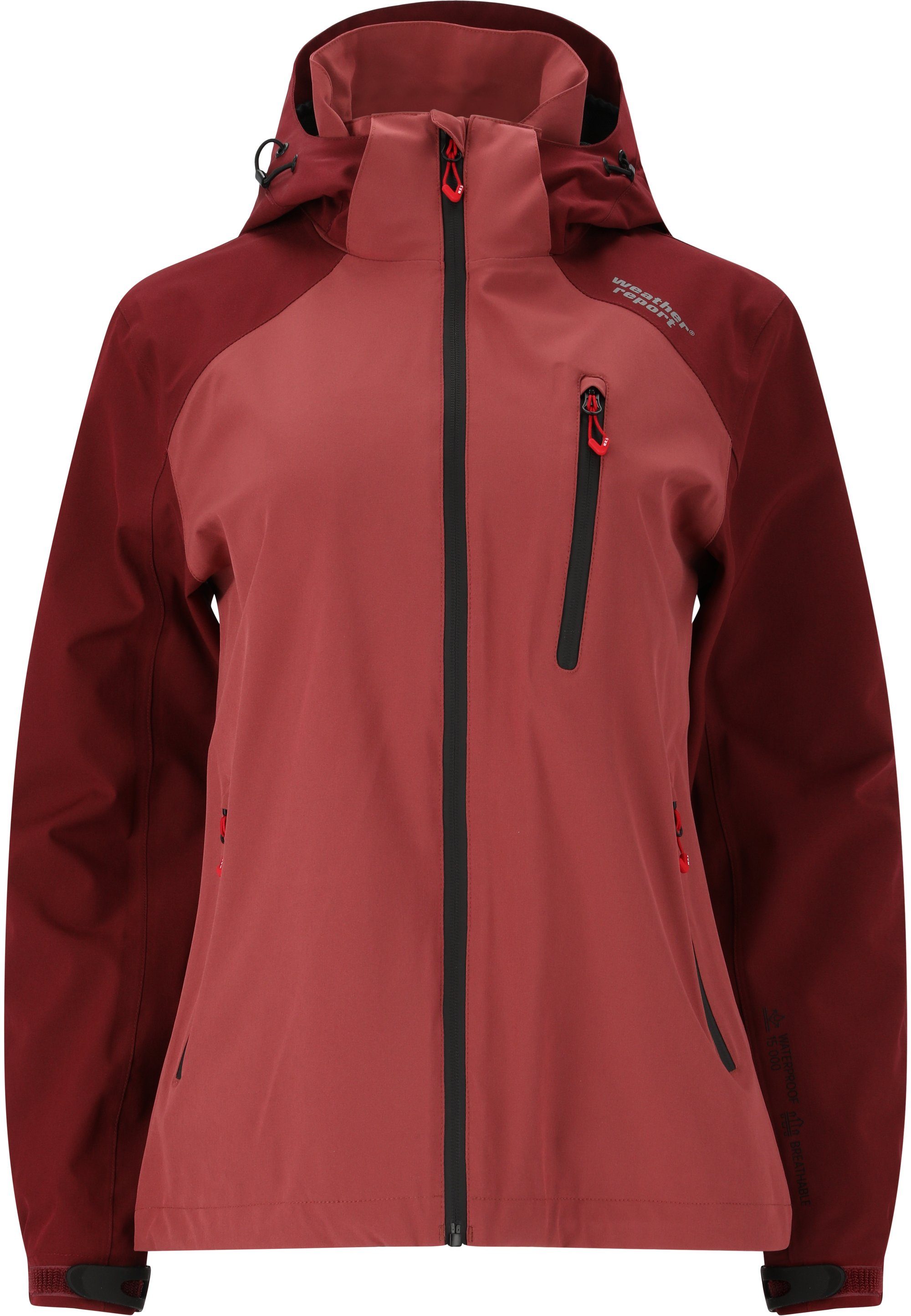 REPORT Beschichtung wasserdichter W-PRO15000 Outdoorjacke WEATHER CAMELIA mit rot