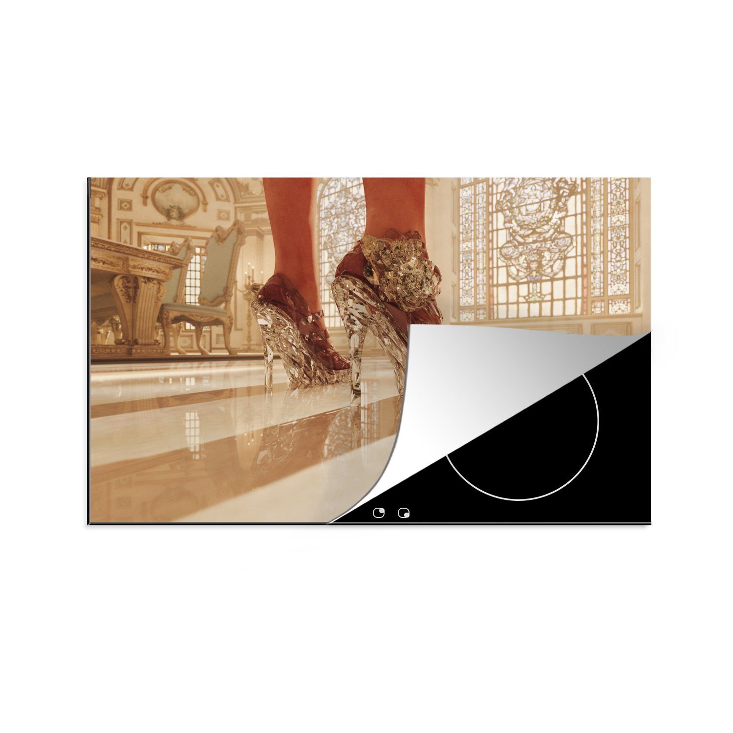 MuchoWow Herdblende-/Abdeckplatte Füße einer Frau in Stöckelschuhen, Vinyl, (1 tlg), 81x52 cm, Induktionskochfeld Schutz für die küche, Ceranfeldabdeckung