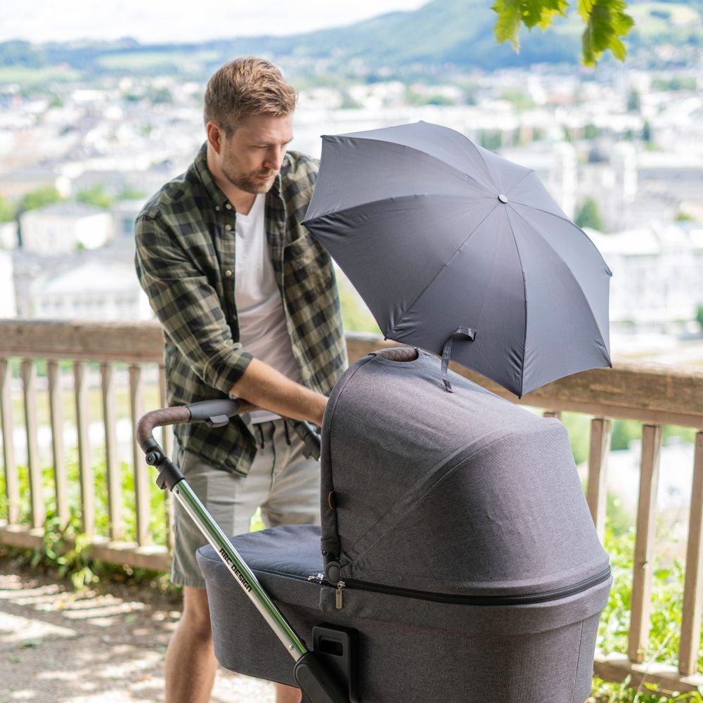 Zamboo Kinderwagenschirm Universal - Schwarz, Sonnenschirm Kinderwagen - UV Buggy für Sonnenschutz & Schutz 50