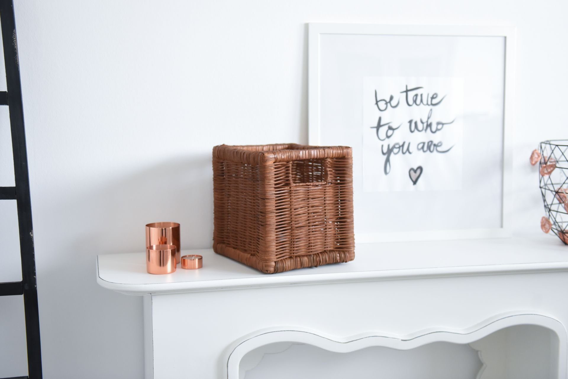 VIVANNO Regalkorb Rattan ATTRAKTIV - Natur Geflochten (1 St), 23x26x26 cm