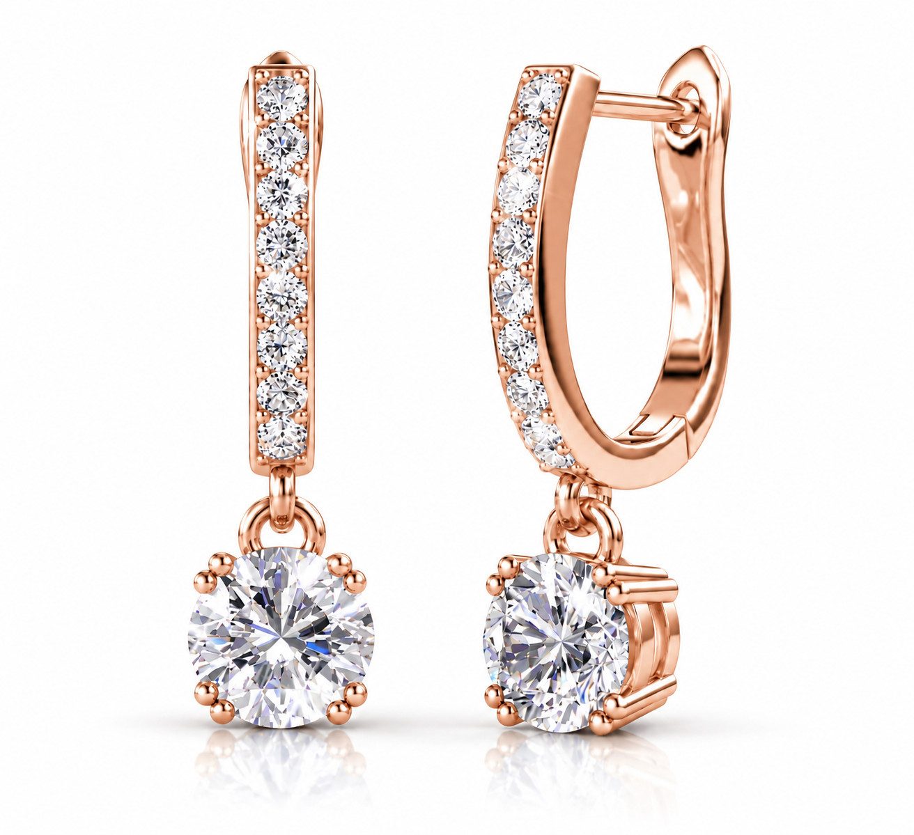 ROUGEMONT Paar Creolen Funkelnde Damen Creolen Ohrringe aus 925 Sterling Silber, 925 Sterling Silber