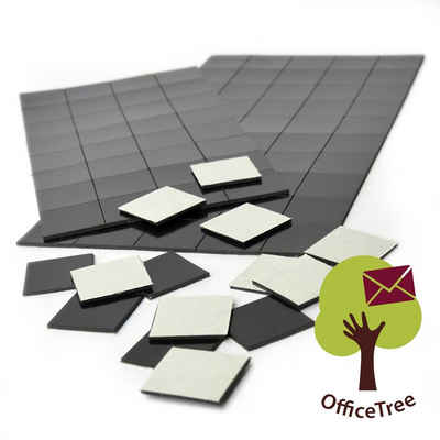 OfficeTree Magnet 2 x 50 Magnetplättchen 20 x 20 mm, für sichere Magnetisierung von Plakaten