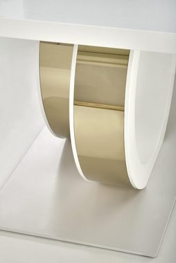 designimpex Esstisch Design Esstisch HAG-777 Weiß Hochglanz - Gold ausziehbar 160 - 200 cm