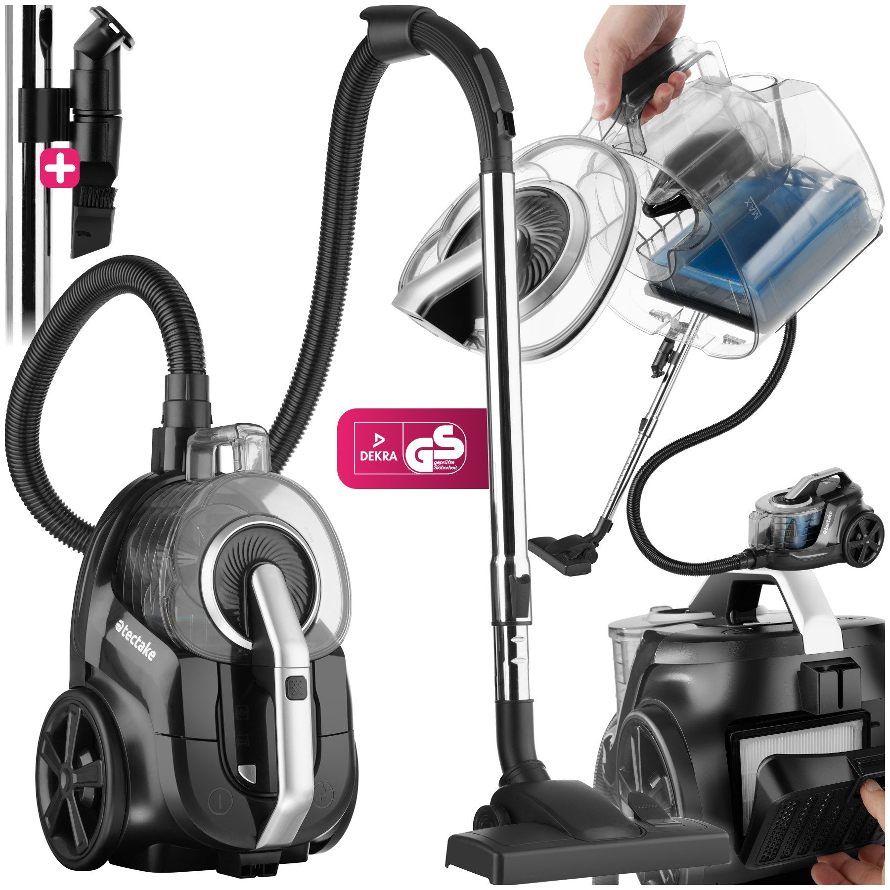 tectake Bodenstaubsauger Пылесосы, 900 W, beutellos