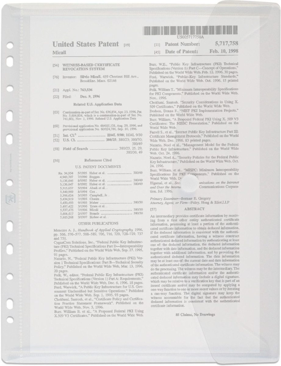 OXFORD Fächermappe Dokumententaschen zum Abheften A4 PP VE=6 Stück farblos