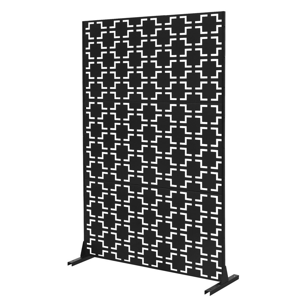 ML-DESIGN Sichtschutzelement Metall-Sichtschutz Paravent erweiterbar mit Ständer Sichtschutzwand, Raumteiler mit 3 Paneele Milano 120x180cm Stahl freistehend Trennwand