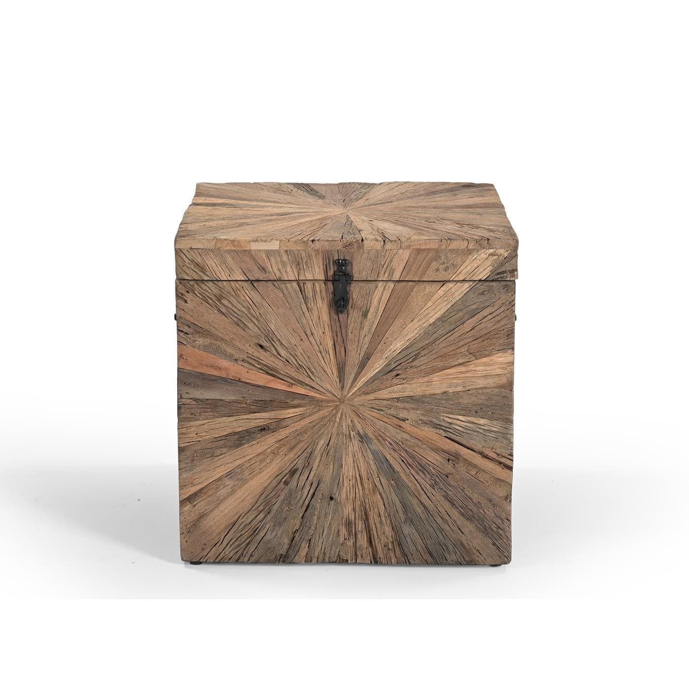 baario Sitztruhe Truhe MERID Altholz 45x45cm, Sitztruhe massiv alte Holztruhe Vintage