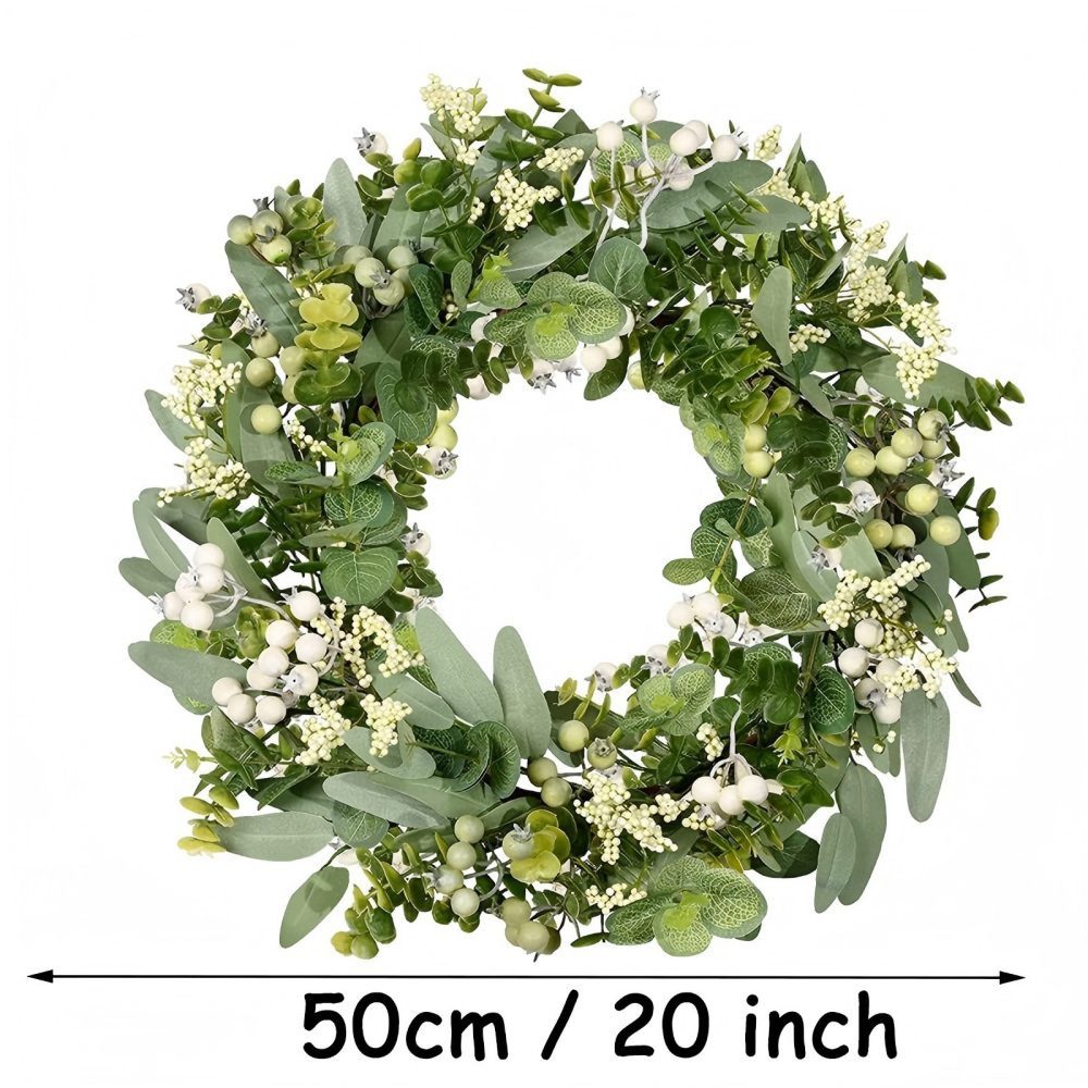 Kunstkranz Eukalyptus-Kranz für die Haustür, 50 cm grüner Frühlings-Sommer- günstig online kaufen