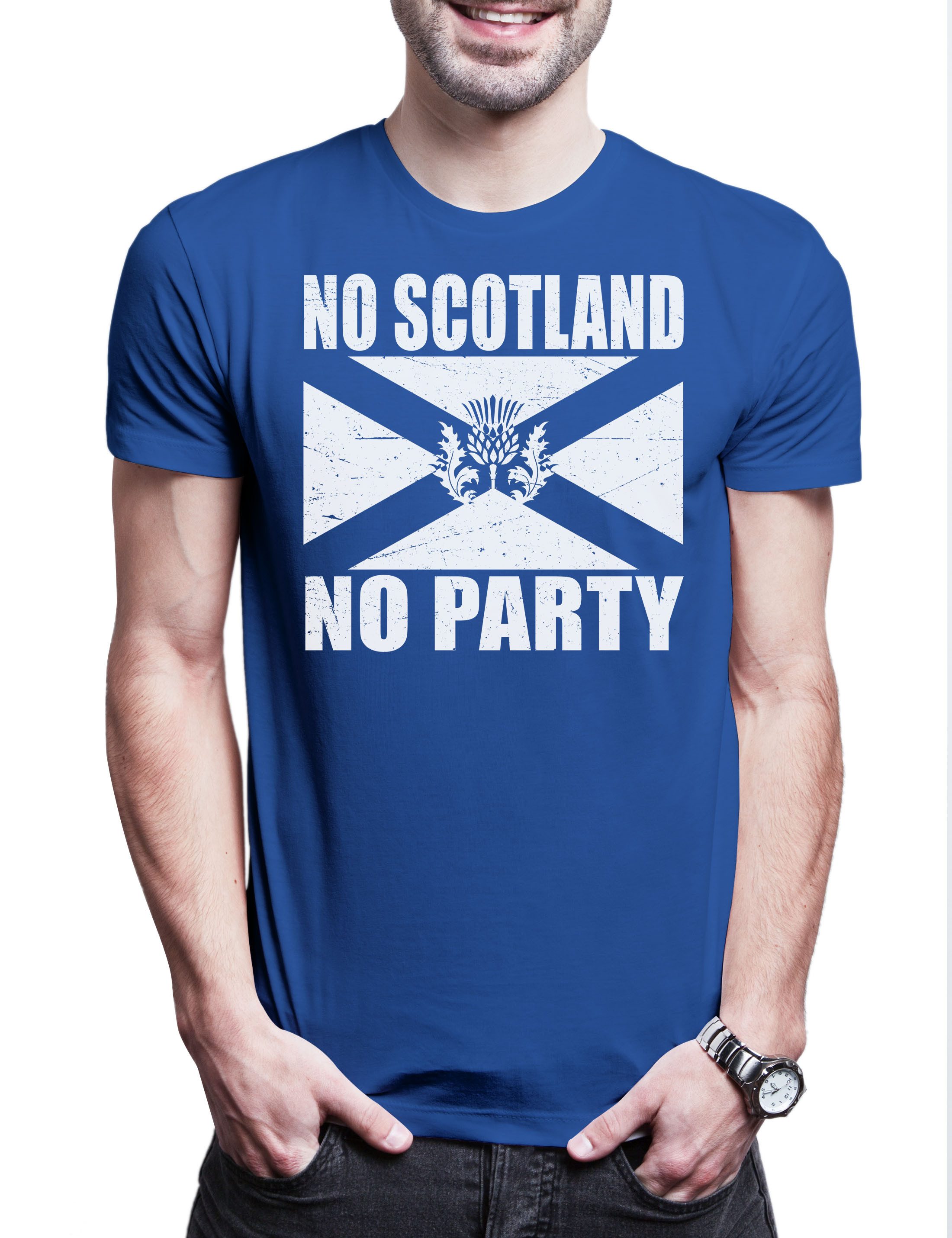 Urban Backwoods Print-Shirt No Scotland No Party Herren T-Shirt Royal Willi günstig online kaufen