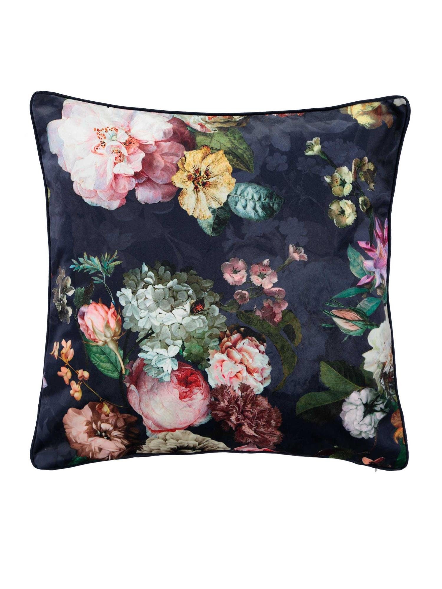 Essenza Dekokissen Fleur, aus weichem Samt mit Blumenprint