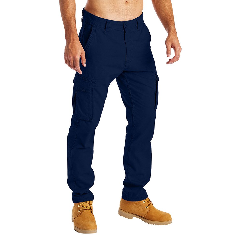 BlauerHafen Cargohose BlauerHafen Herren Cargo Hose 6 Taschen 100% Baumwolle Arbeitshose