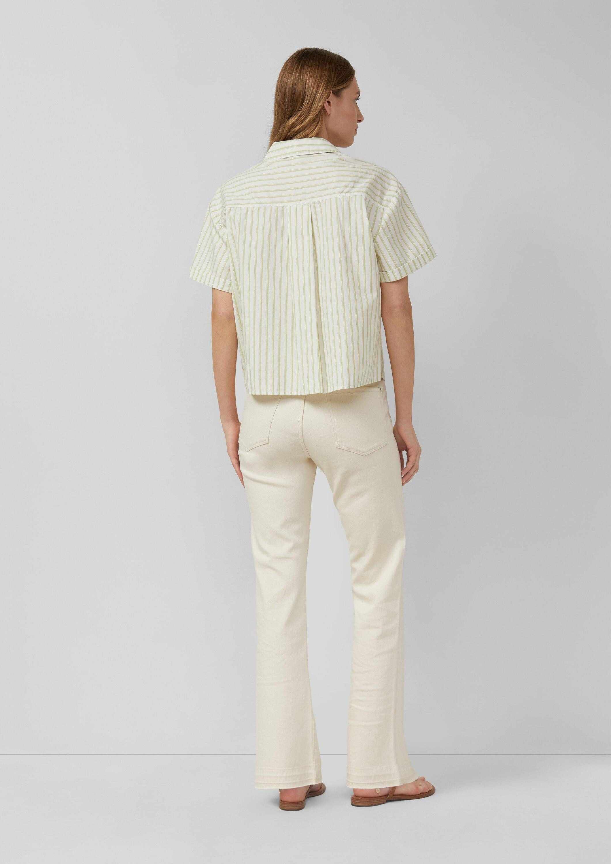 s.Oliver Kurzarmbluse Bluse Boxy Popeline-Bluse mit Glitzerdetail