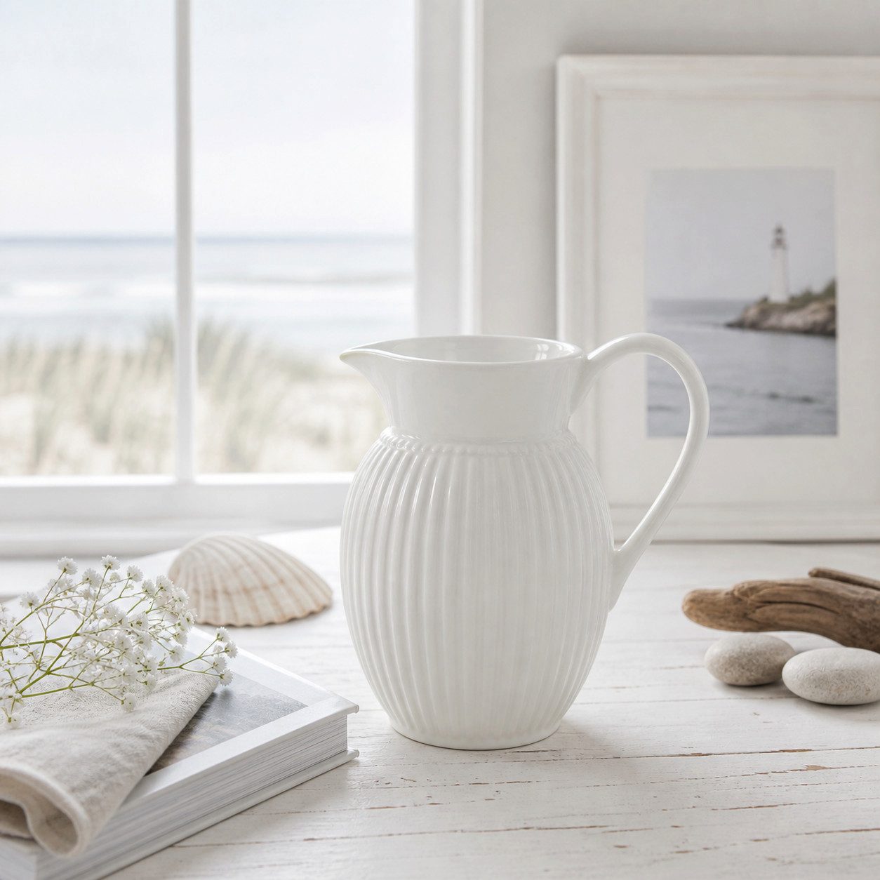 Greengate Wasserkrug GreenGate Krug Alice Weiß 1,5 L