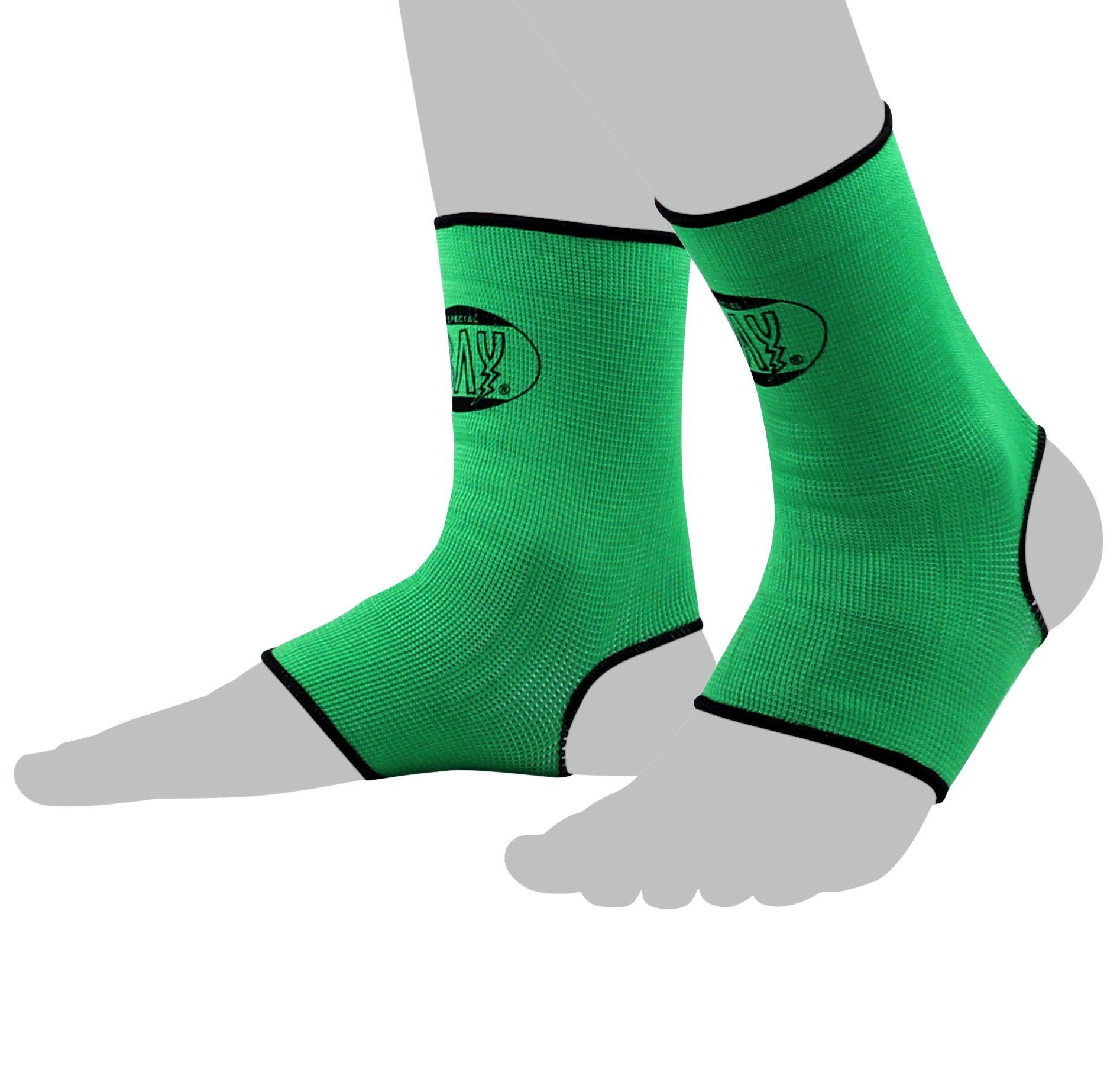 BAY-Sports Fußbandage Knöchelbandage Fußgelenkbandage Sprunggelenk Paar Knöchel grün, XL