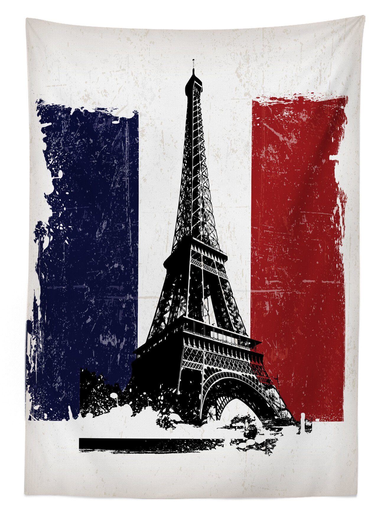 Farbfest Abakuhaus den Bereich Für geeignet Tischdecke Grunge Farben, Flag Außen Klare Waschbar Frankreich Eiffelturm