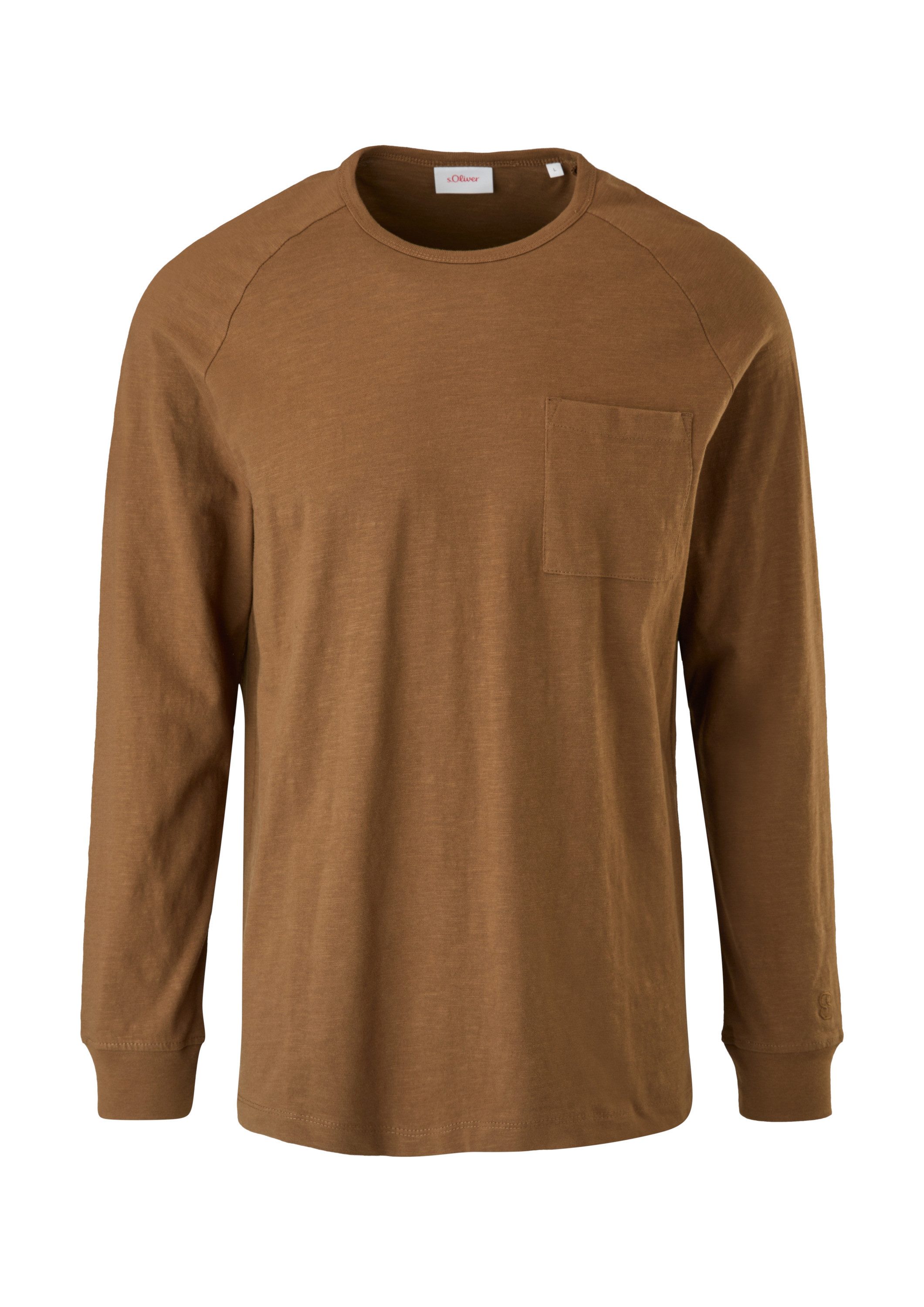 s.Oliver Langarmshirt T-Shirt Langarmshirt mit Flammgarnstruktur günstig online kaufen