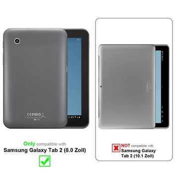 Cadorabo Schutzfolie Samsung Galaxy Tab 2 (8 Zoll), (1-St), Schutzglas Panzer Folie (Tempered) Display-Schutzfolie mit 3D Touch