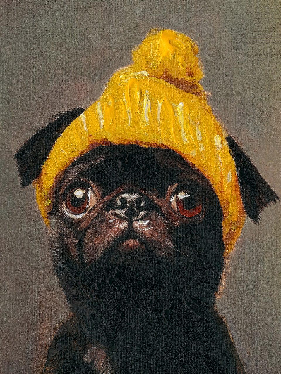 ArtUniverse Gemälde Yellow Cap 30 x 40 cm, Tiermotiv