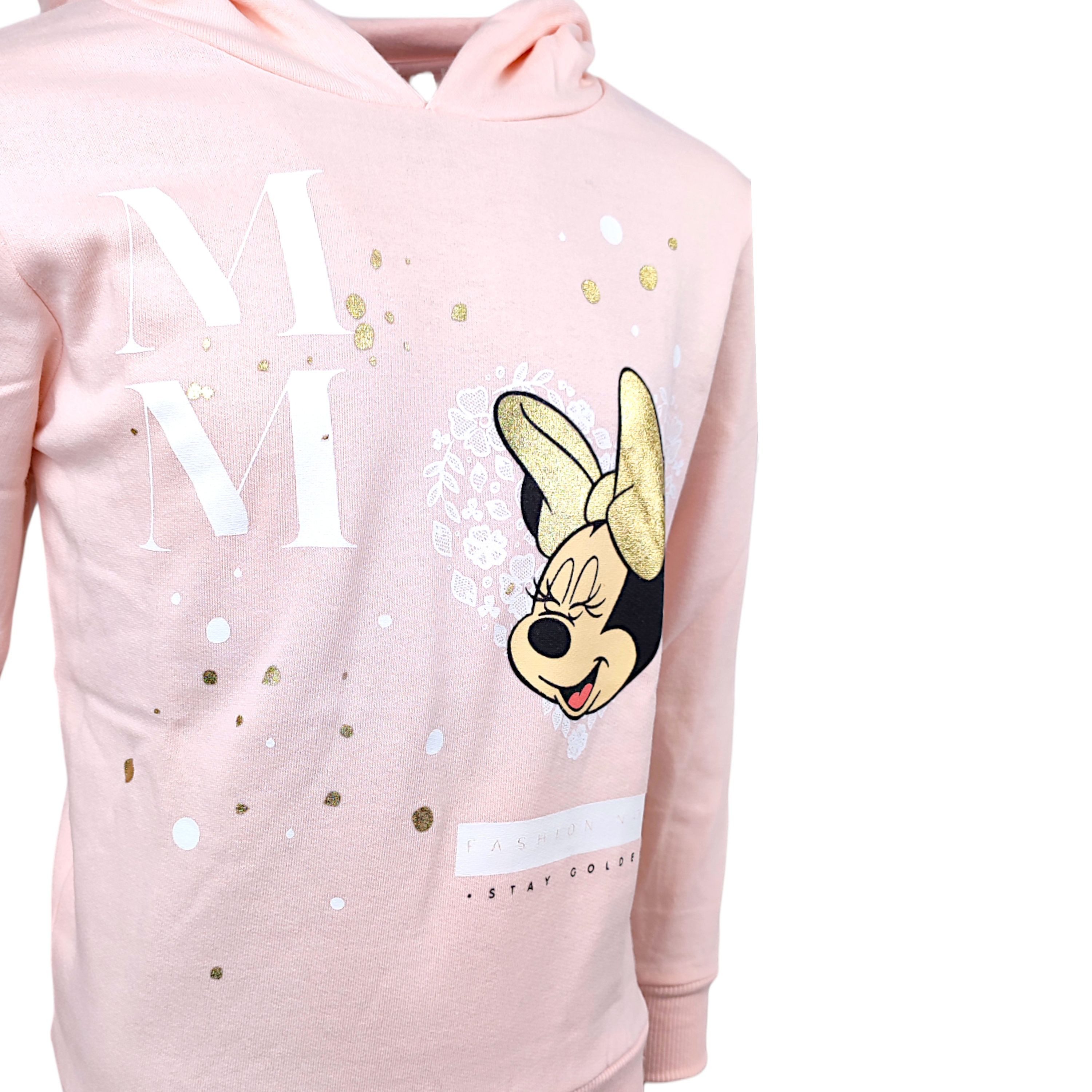 Disney Minnie Mouse Hoodie Minnie Maus mit Glitzer Mädchen Kapuzenpullover Größe 104 - 152 cm