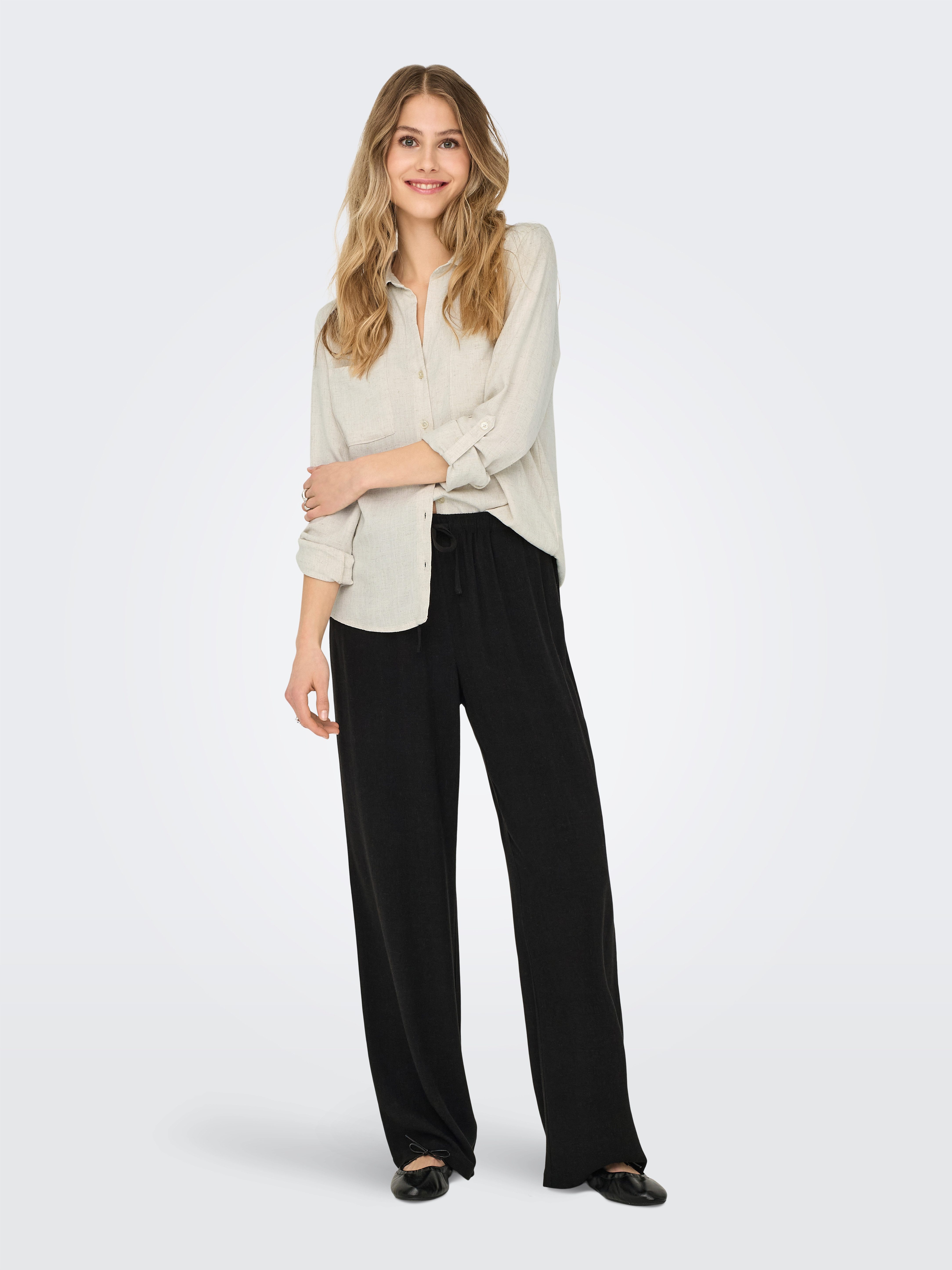 ONLY Langarmbluse ONLYASMIN-SIESTA LS LINEN BL SHIRT PNT