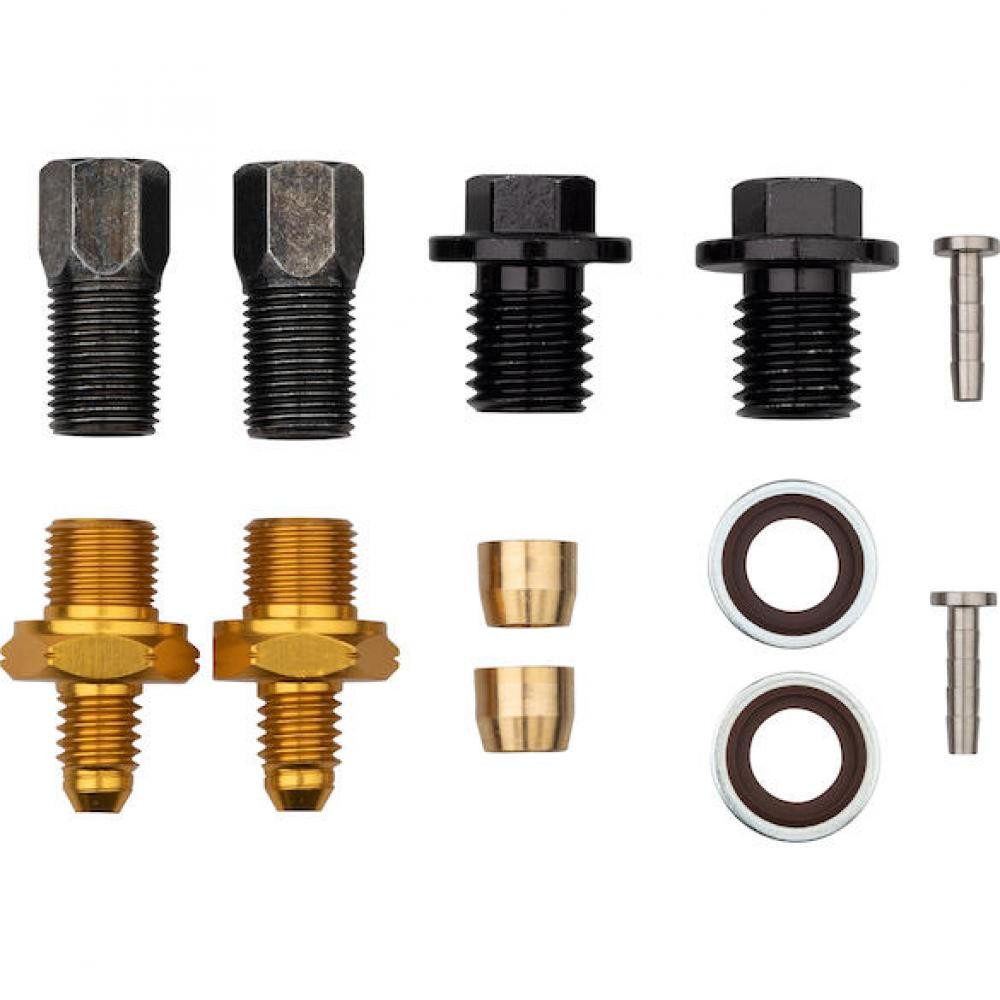 Jagwire Scheibenbremssattel Jagwire Pro Quick-Fit Adapter Shimano Schwarz/Gold - Hydraulik-Anschlu