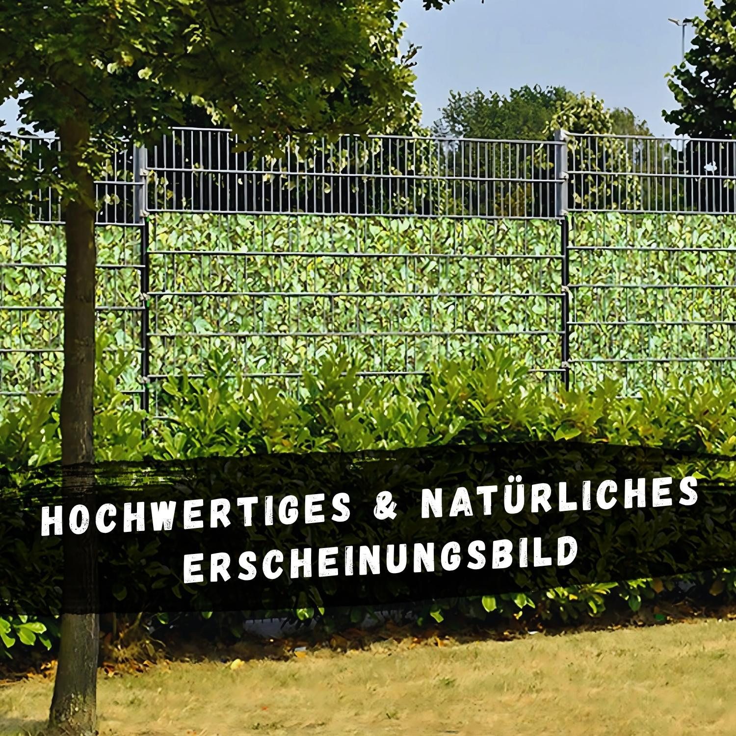 zaunzu Sichtschutzstreifen Stein Bunt bedruckter Sichtschutz 2,5m x 2,0m, (1 Rolle, Motivdruck Sichtschutzstreifen), Beidseitiger Druck für Doppelstabgitter