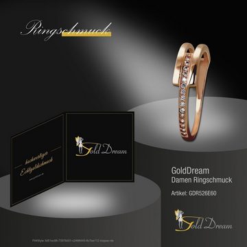 GoldDream Goldring GoldDream Gold Ring Gr.60 Zirkonia weiß (Fingerring), Damen Ring Apart aus 333 Rosegold - 8 Karat, Farbe: rose, weiß