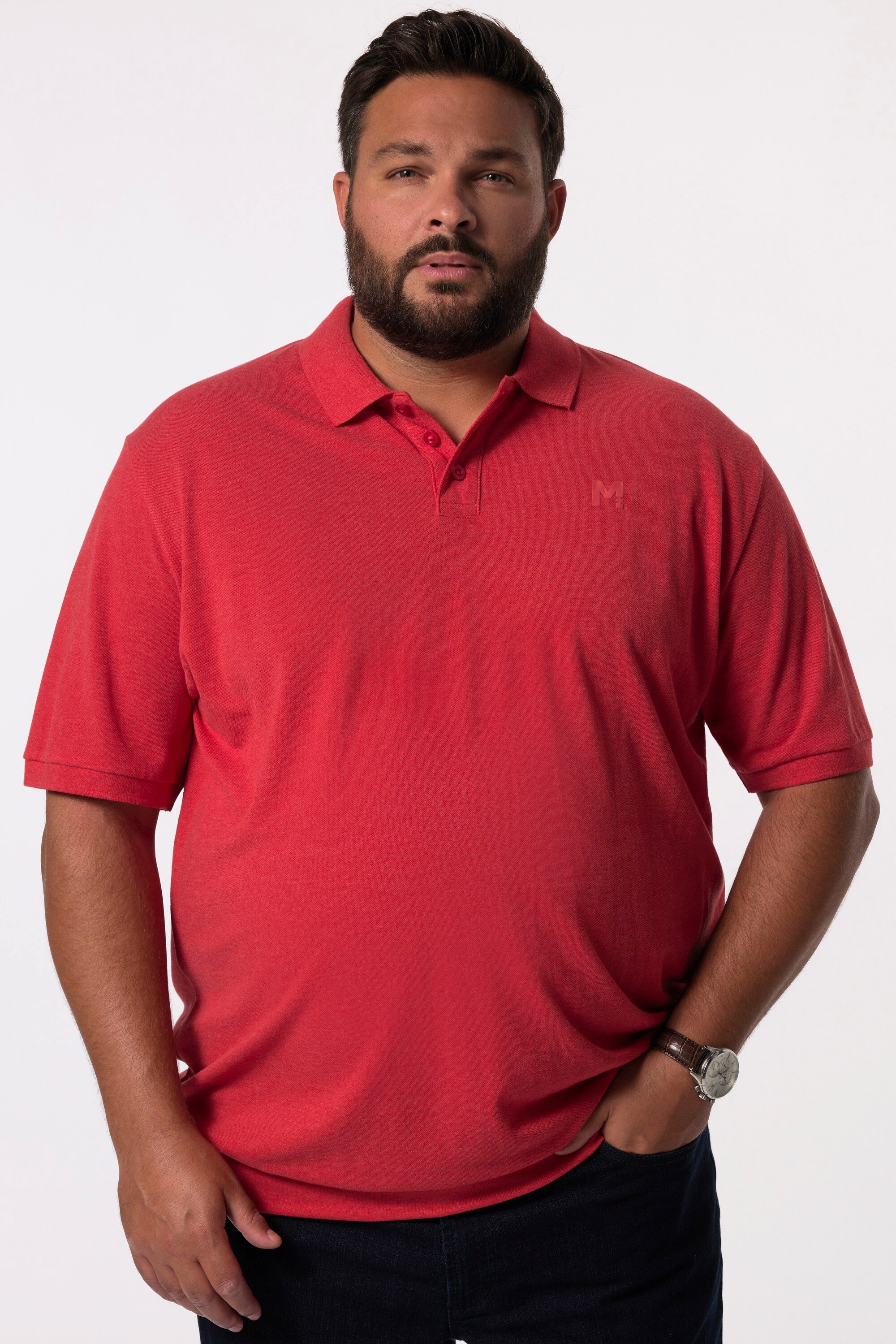 Men Plus Poloshirt Poloshirt Bauchfit Basic Piqué Halbarm günstig online kaufen