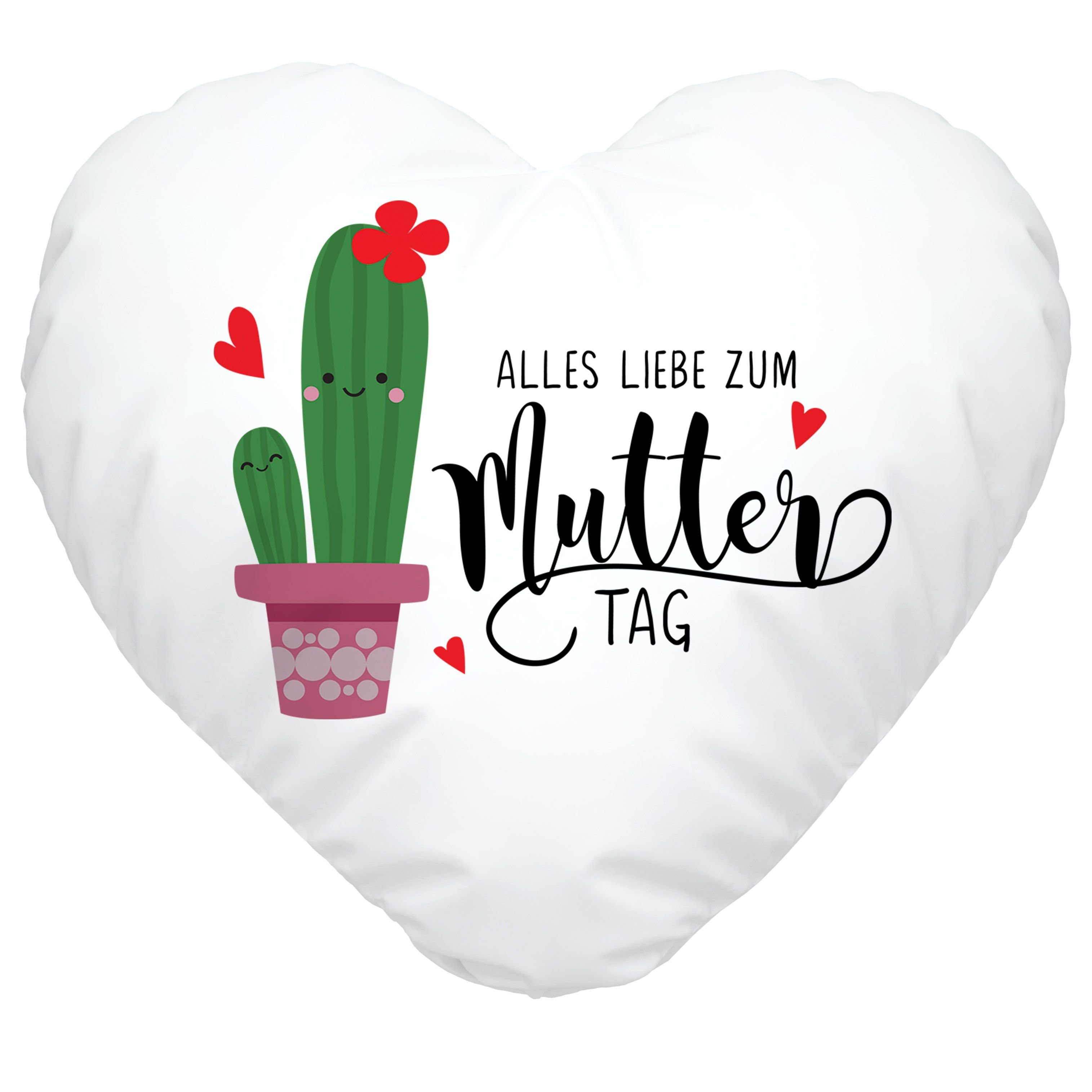 SpecialMe Dekokissen »Herzkissen süßer Kaktus Alles Liebe zum Muttertag Geschenk für Mama