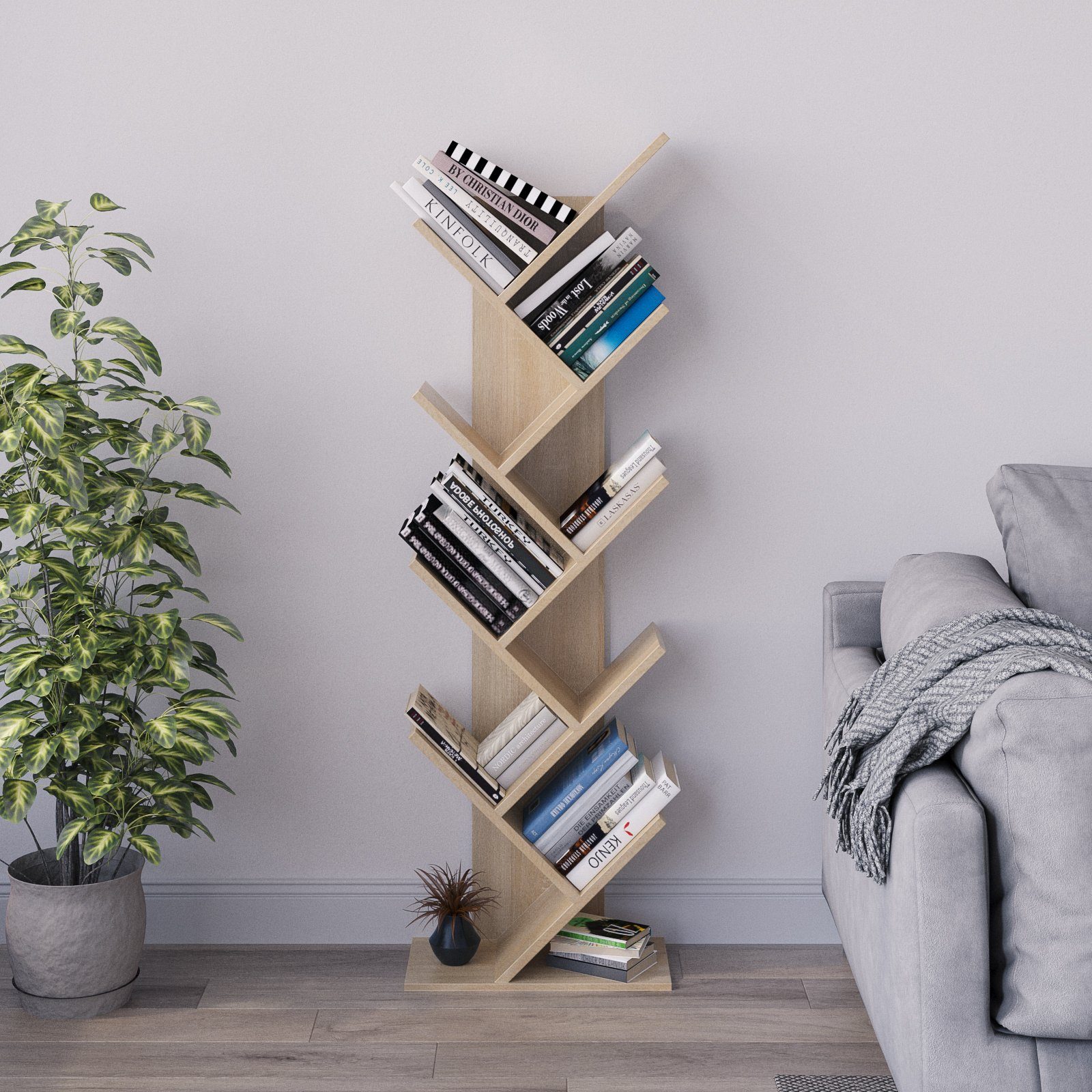 Mondeer Bücherregal in Baumform aus Holz günstig online kaufen
