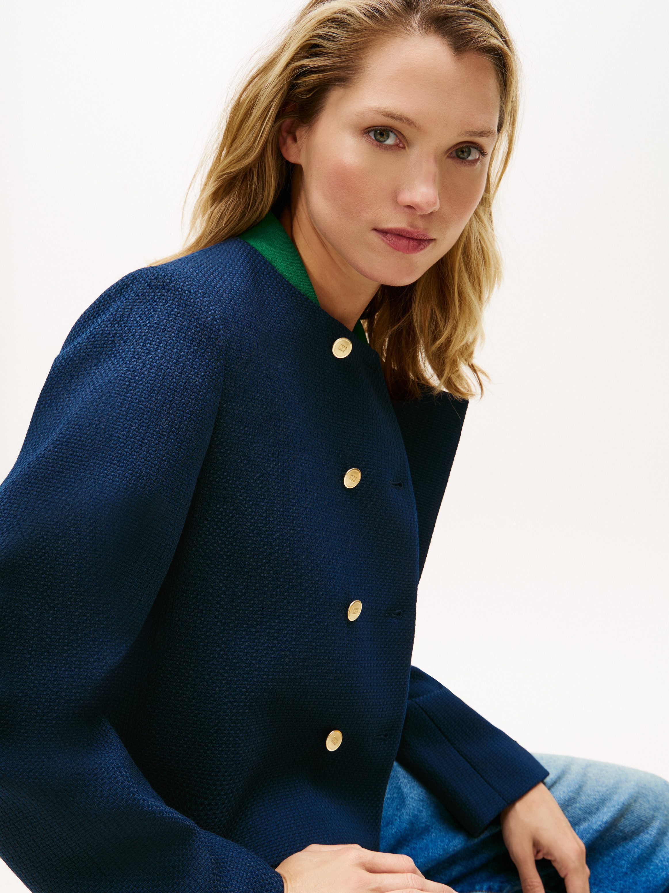 Tommy Hilfiger Kurzblazer PREPPY TEXTURE LADY JACKET