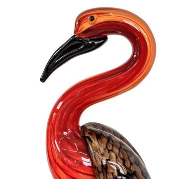 Aubaho Dekofigur Glasfigur Flamingo Glas im Murano Antik Stil 32cm