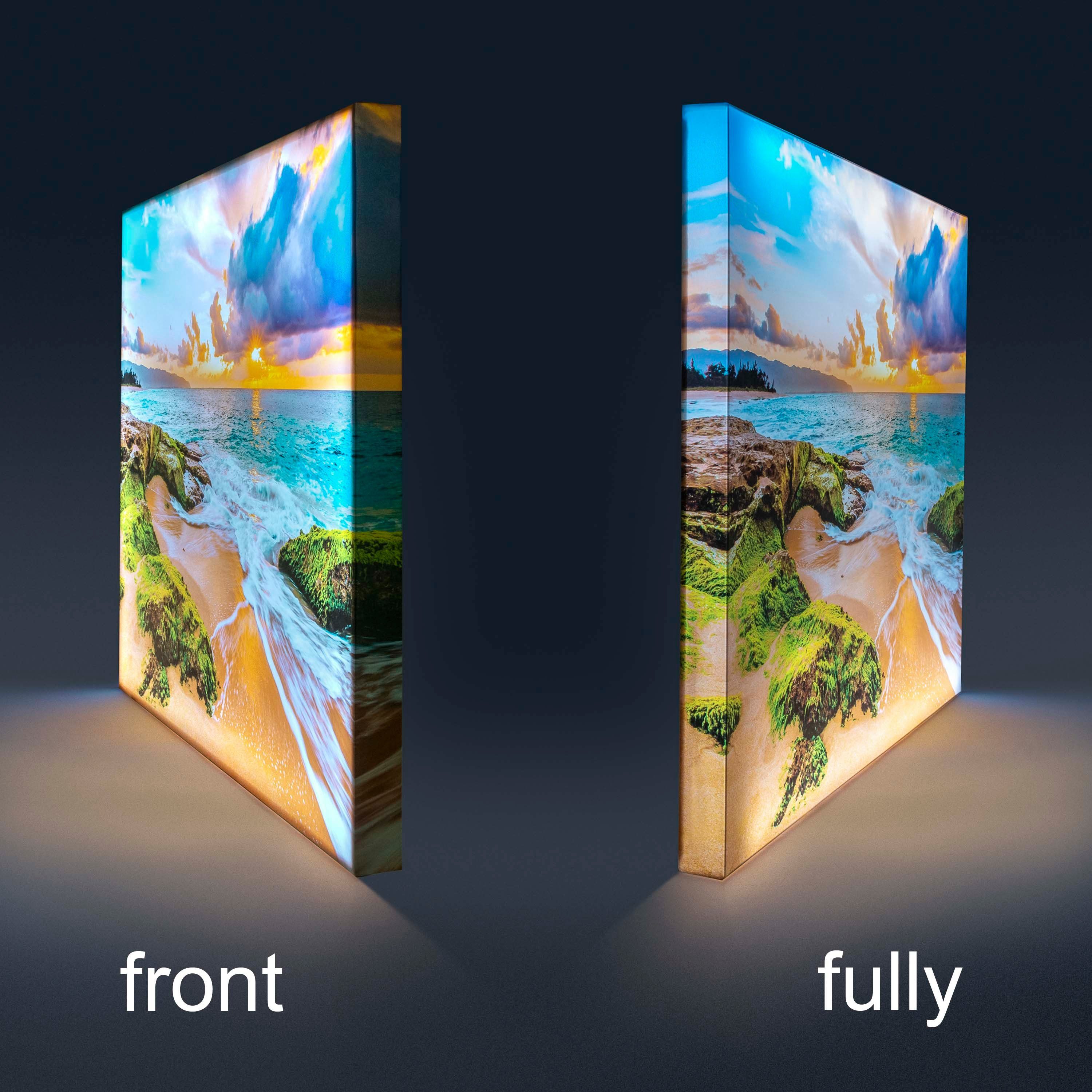 lightbox-multicolor LED-Bild Nordlichter über Island front lighted / 60x40cm, Leuchtbild mit Fernbedienung