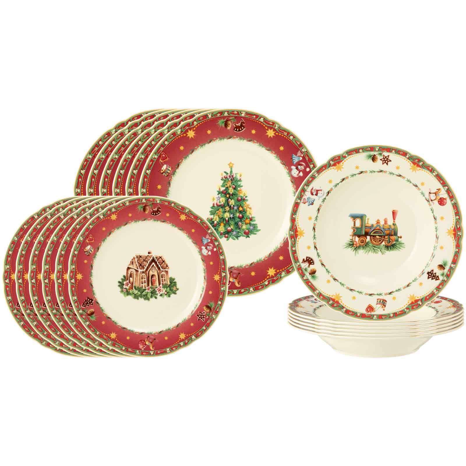 Seltmann Weiden Tafelservice Marieluise Weihnachtsnostalgie Teller-Set 18er Set (18-tlg), 6 Personen, Porzellan
