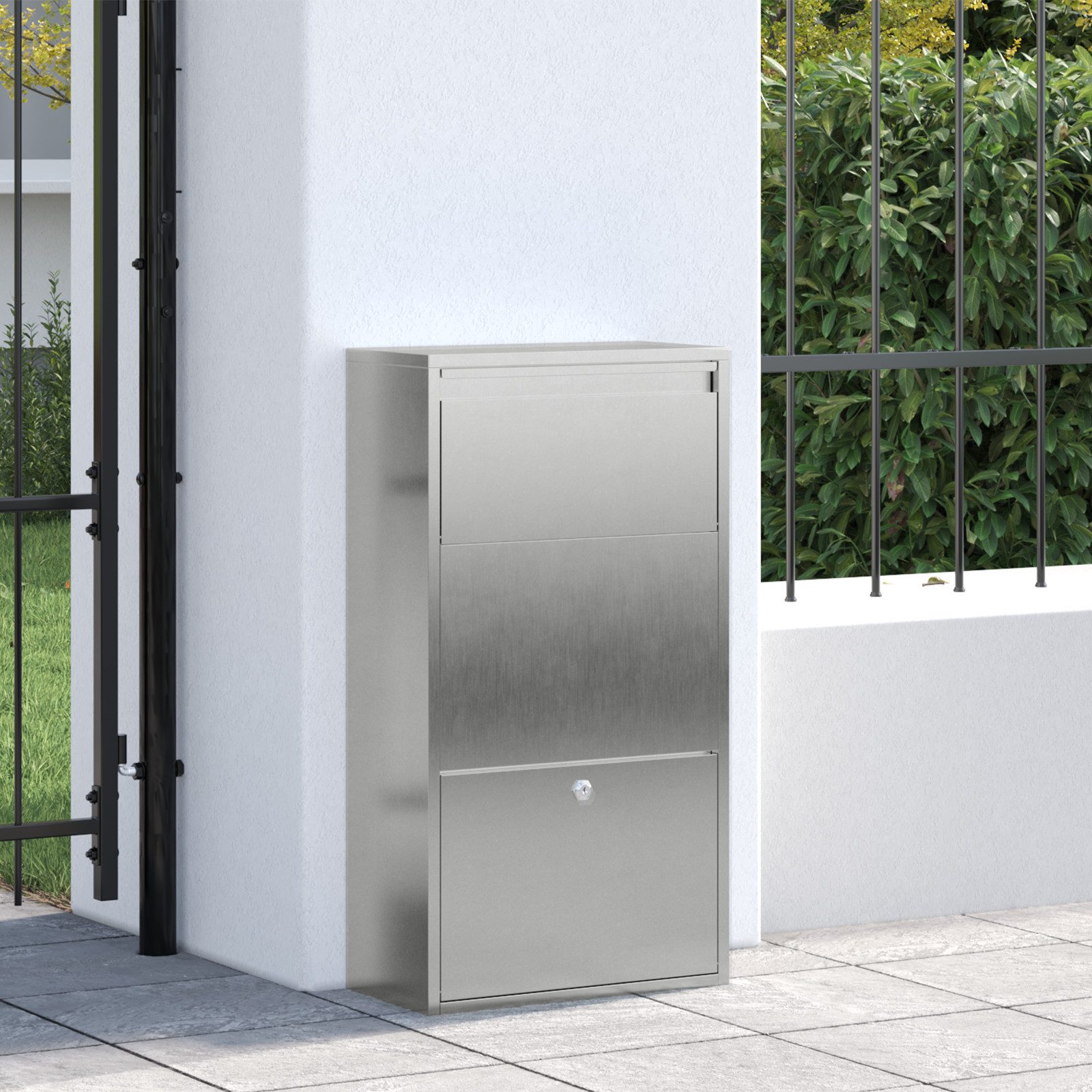 vidaXL Briefkasten Paketdropbox 44x22x82 cm Edelstahl günstig online kaufen