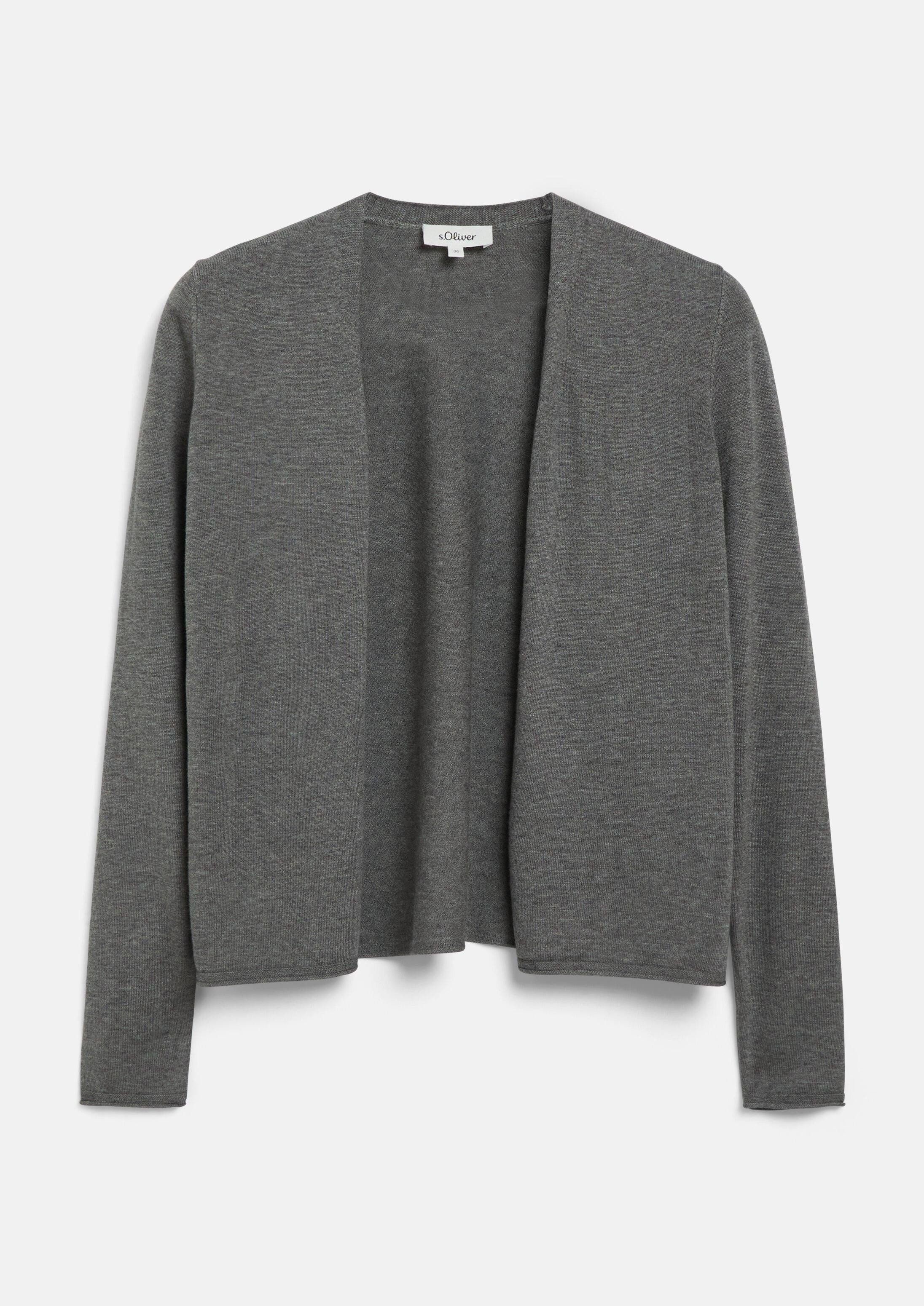s.Oliver Cardigan Strickjacke Weicher Feinstrick-Cardigan mit Rollkanten
