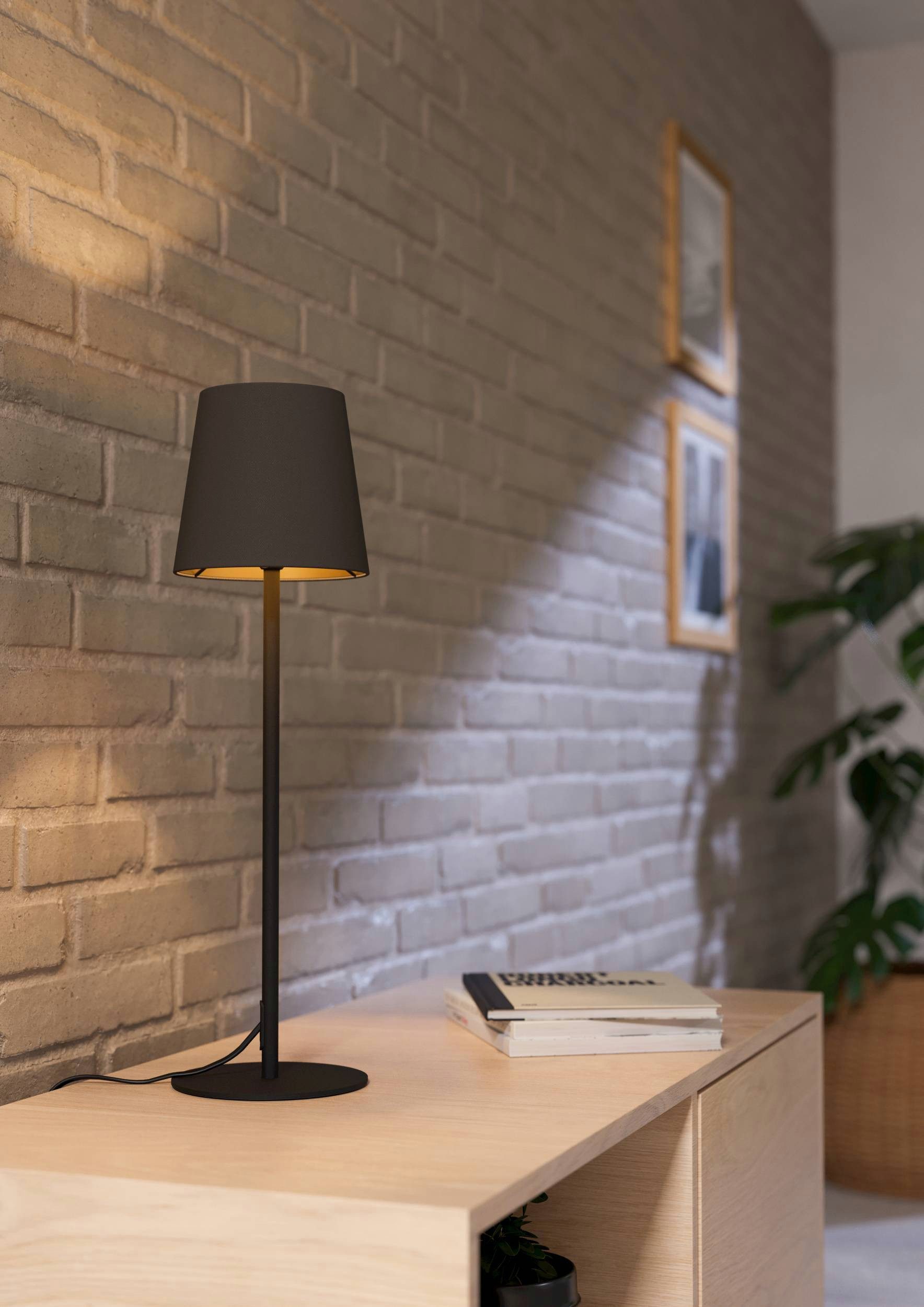 EGLO Tischleuchte Fiorana Tischlampe, Nachttischlampe, Metall und Textil, E günstig online kaufen