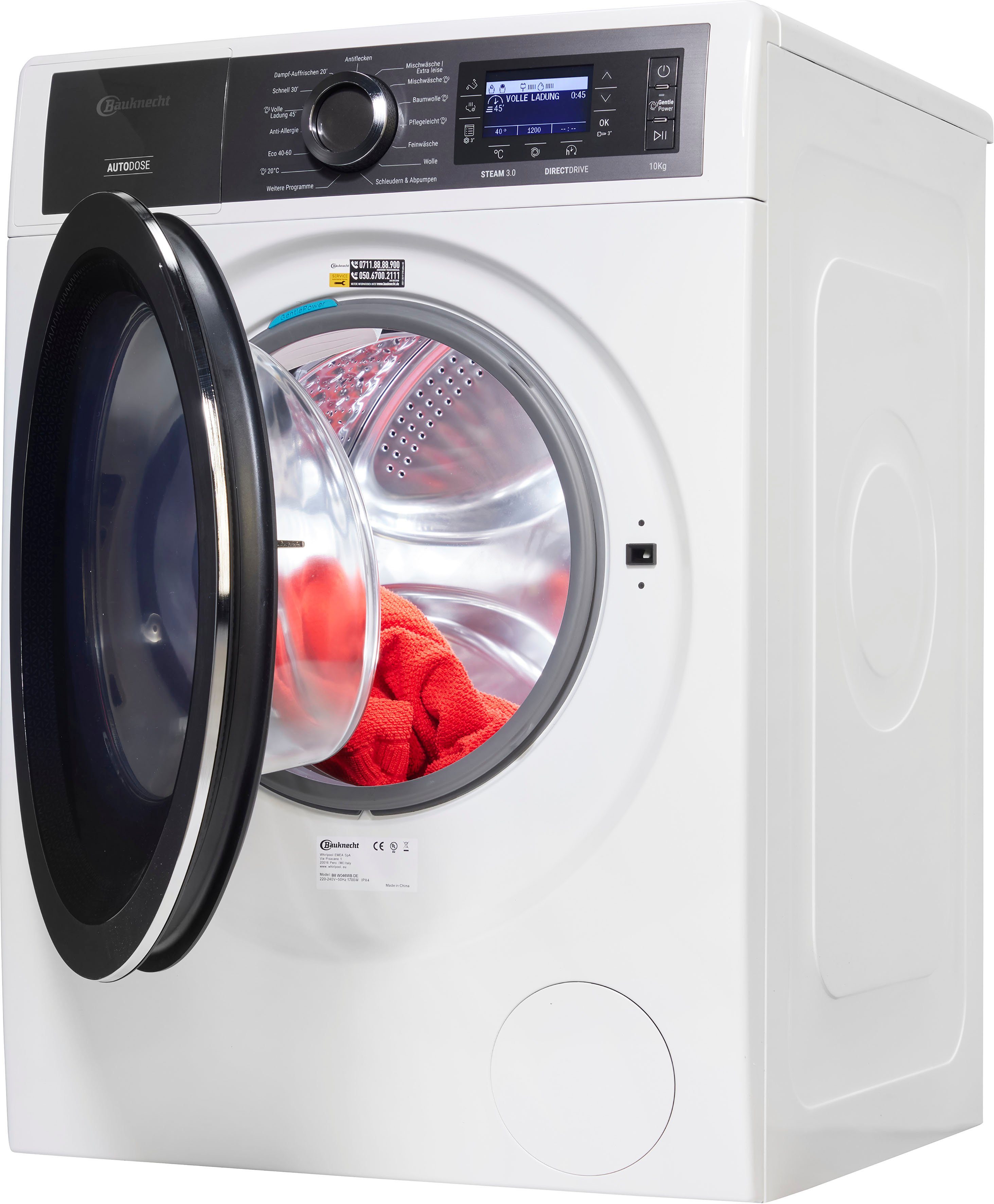 AutoDose Waschmaschine 10 1400 W046WB U/min, B8 kg, BAUKNECHT DE,