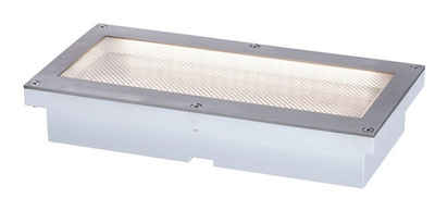 Paulmann LED Einbauleuchte Brick IP67 200x100mm 3000K 1,6W 50lm 230V Alu, Grau Metall, Edelstahl, LED fest integriert, Warmweiß, Bodeneinbauleuchte, Bewegungsmelder