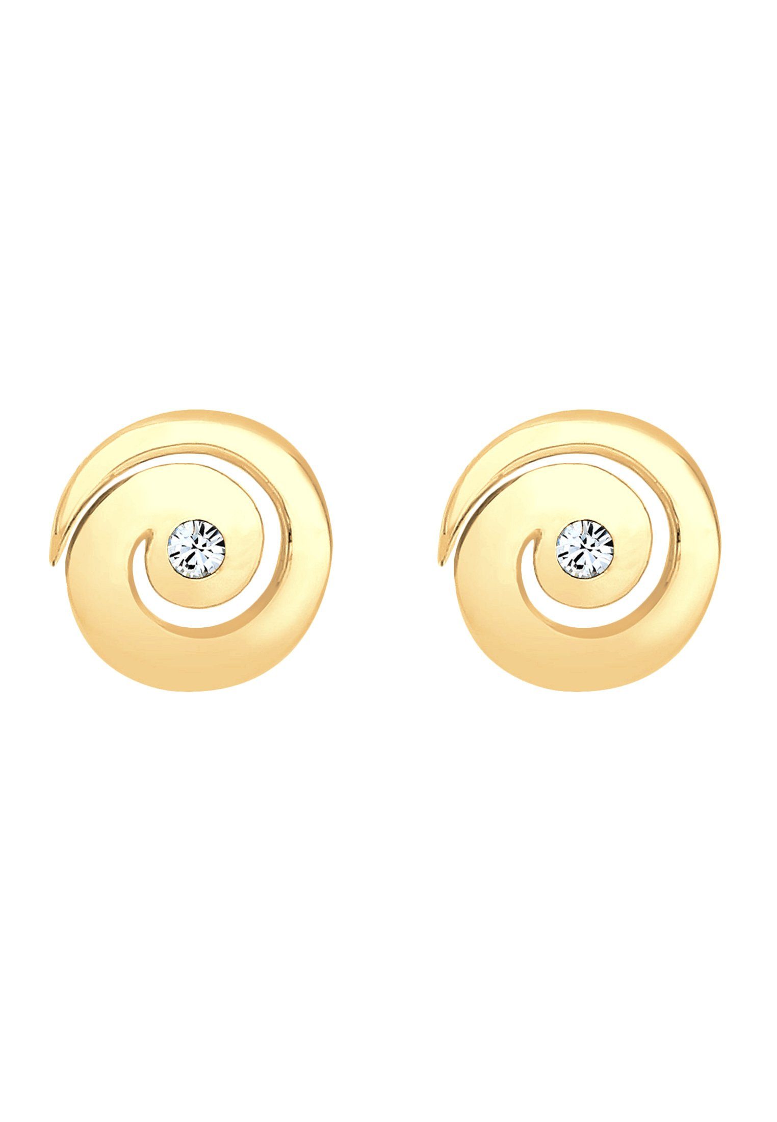 Elli Paar Ohrstecker Spirale Rund Schmuck Geschenk mit Kristallen von Swaro günstig online kaufen