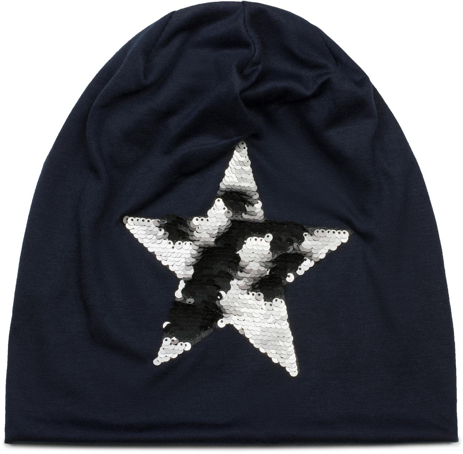 styleBREAKER Beanie Beanie mit Wendepailletten Stern (1-St) günstig online kaufen