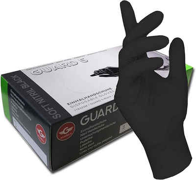 GUARD 5 Einweghandschuhe »200 Stck - Einweghandschuhe, schwarz puderfrei von GUARD 5 - 119003« puderfrei, Rollrand
