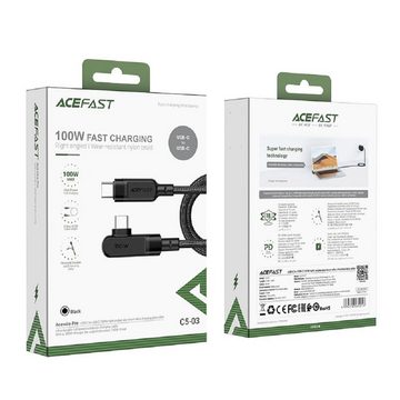 Acefast 100W 5A PD Schnell-Ladekabel abgewinkelt USB Typ C auf Typ-C 2 Meter Smartphone-Ladegerät