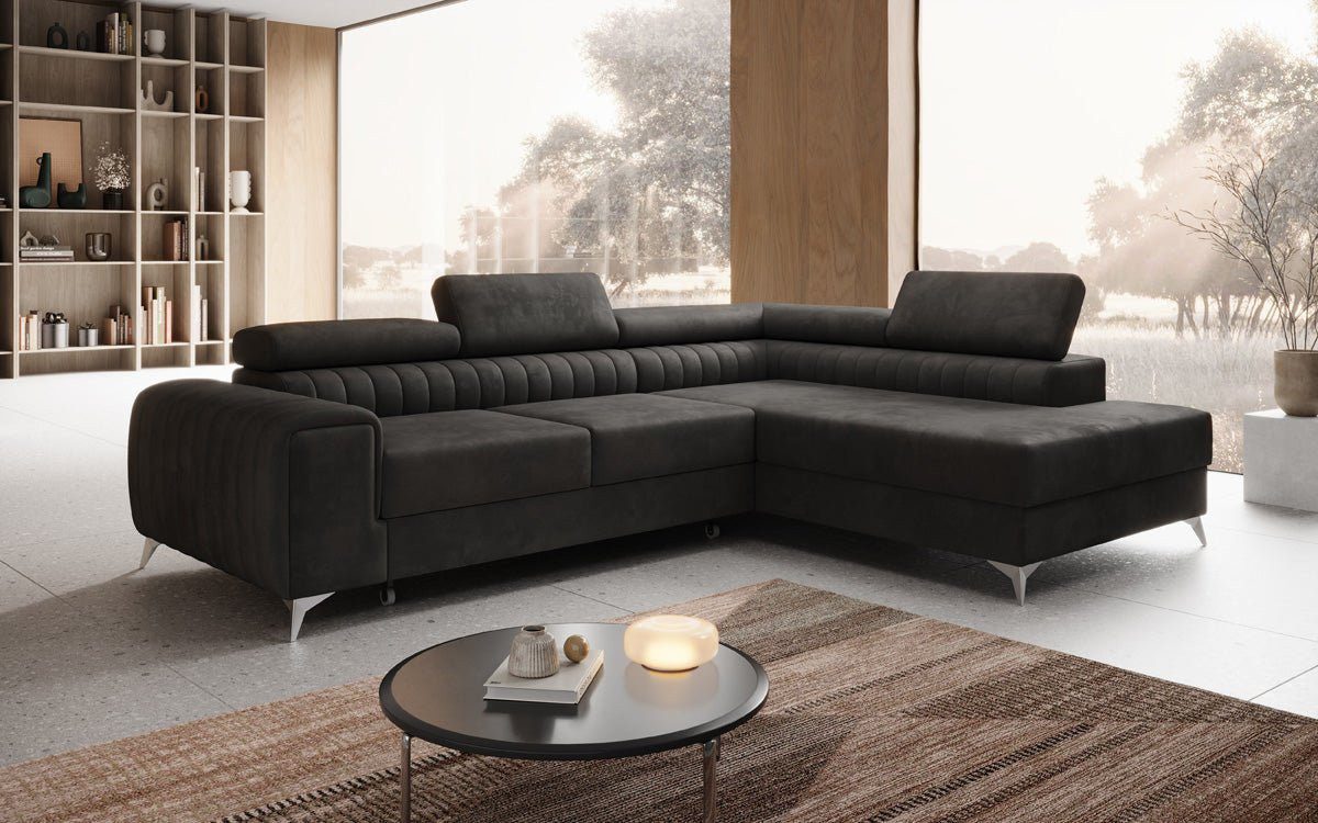 Luxusbetten24 Schlafsofa Designer Sofa Aurea L in Samt, mit Stauraum und Sc günstig online kaufen