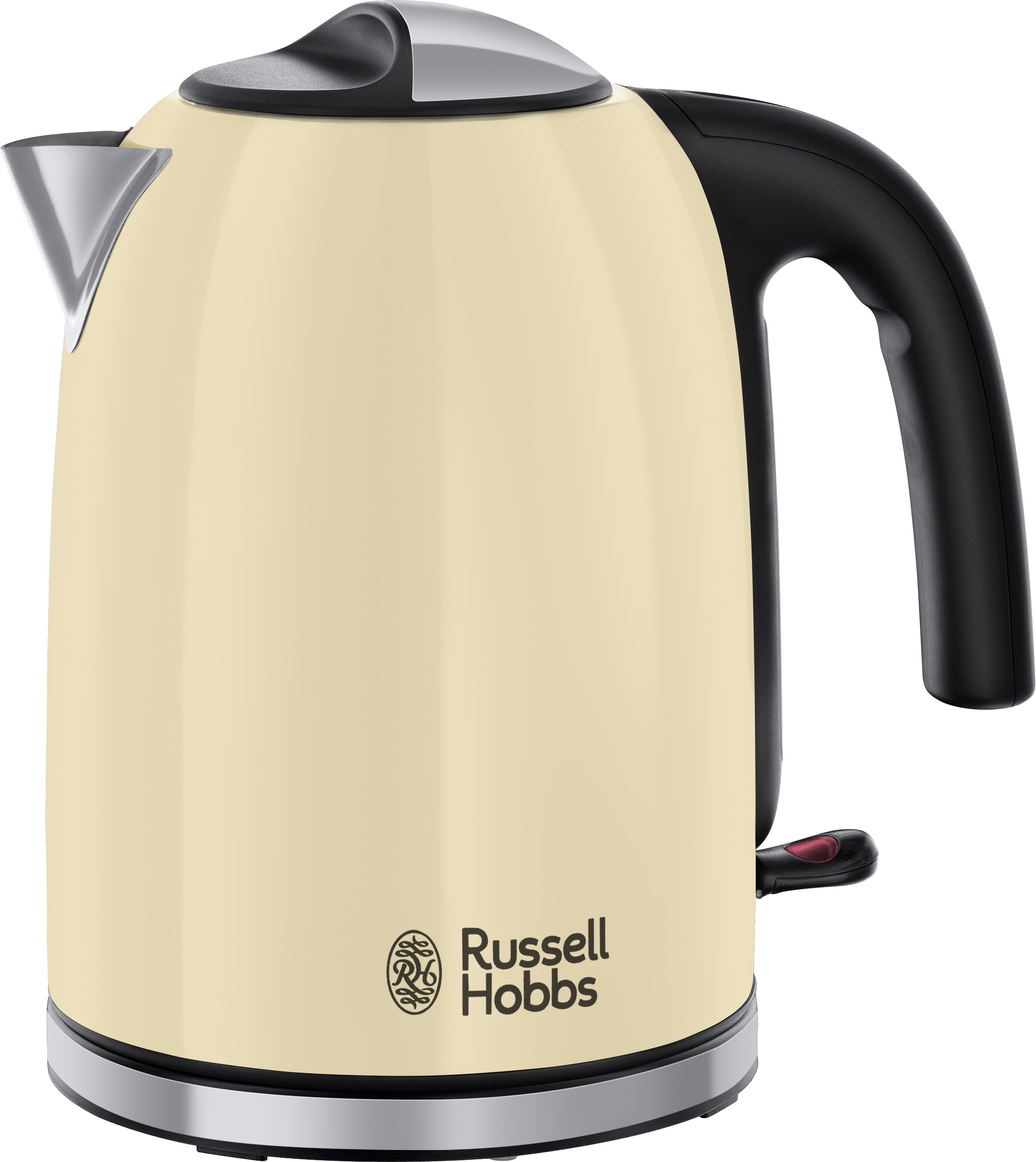 RUSSELL HOBBS Wasserkocher Colours+ 20415-70, 1,7 l, 2400 W, Edelstahl Creme, herausnehmbarer Kalkfilter, optimierte Ausgusstülle