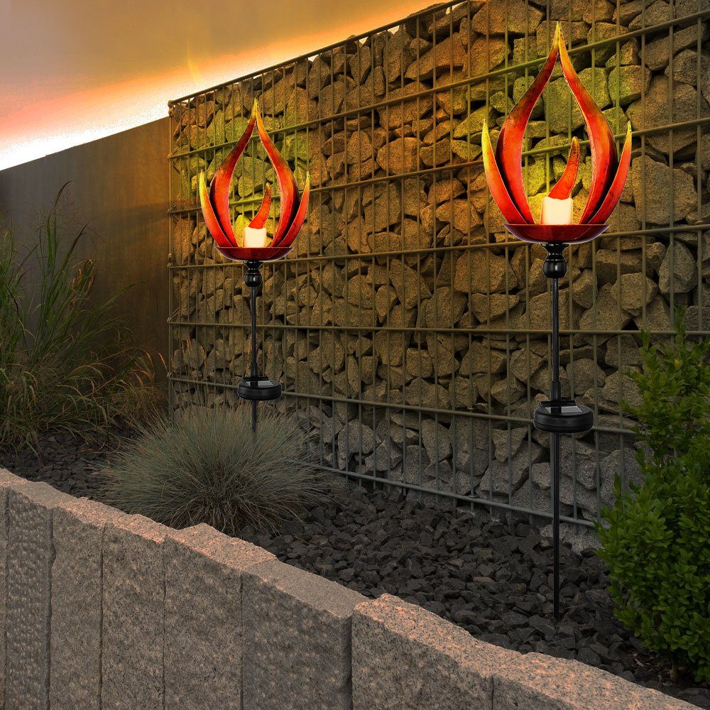 GLOBO LIGHTING Außen-Stehlampe, LED-Leuchtmittel fest verbaut, Warmweiß, Solarleuchte Solarlampe Außenleuchte Gartenleuchte