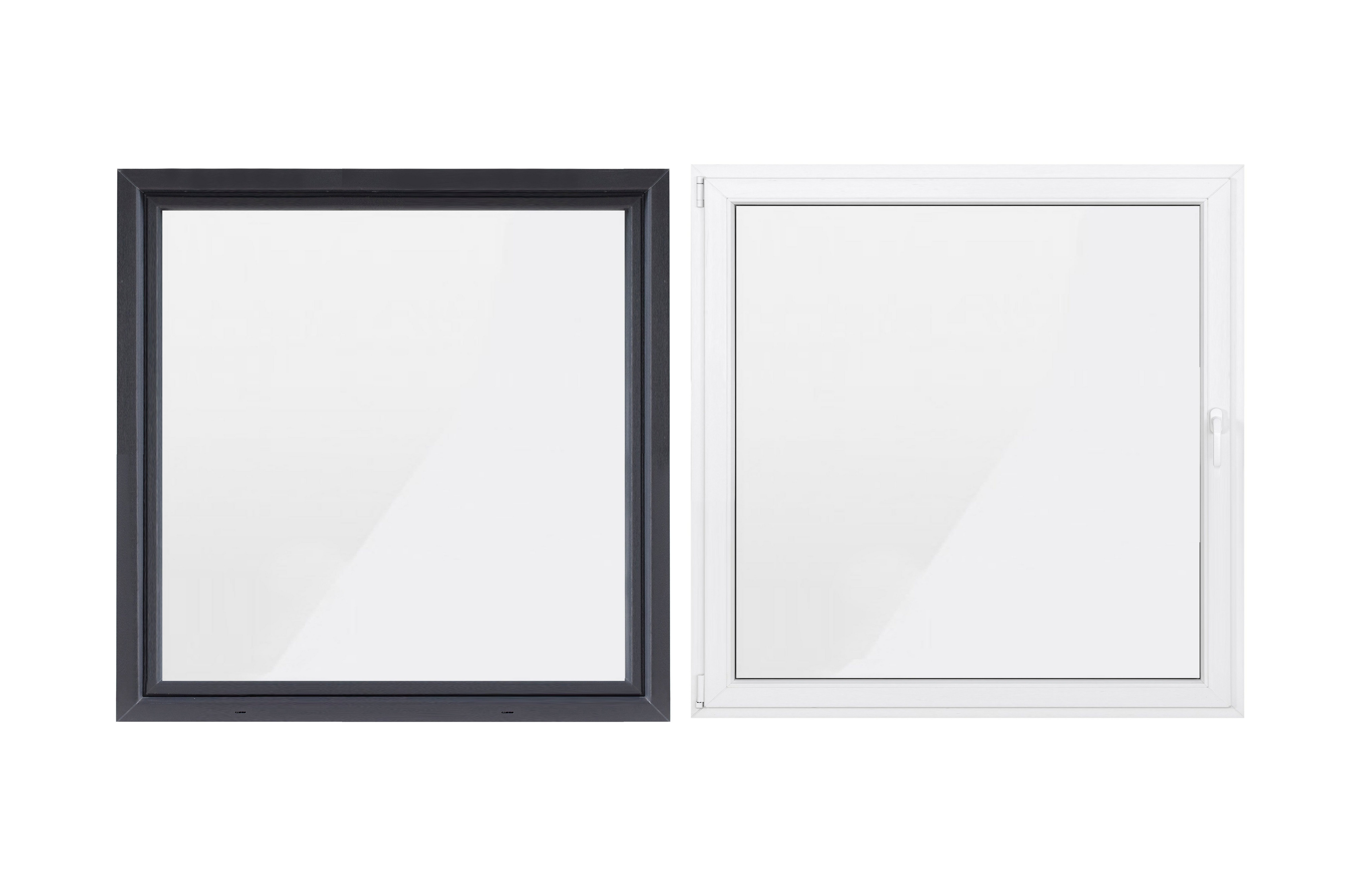 SN DECO GROUP Kellerfenster weiß, (Set), anthrazit/innen Profil, RC2 Flügel, außen 1000x1000, 5-Kammer-Profil Sicherheitsbeschlag, mm 1 70 Hochwertiges