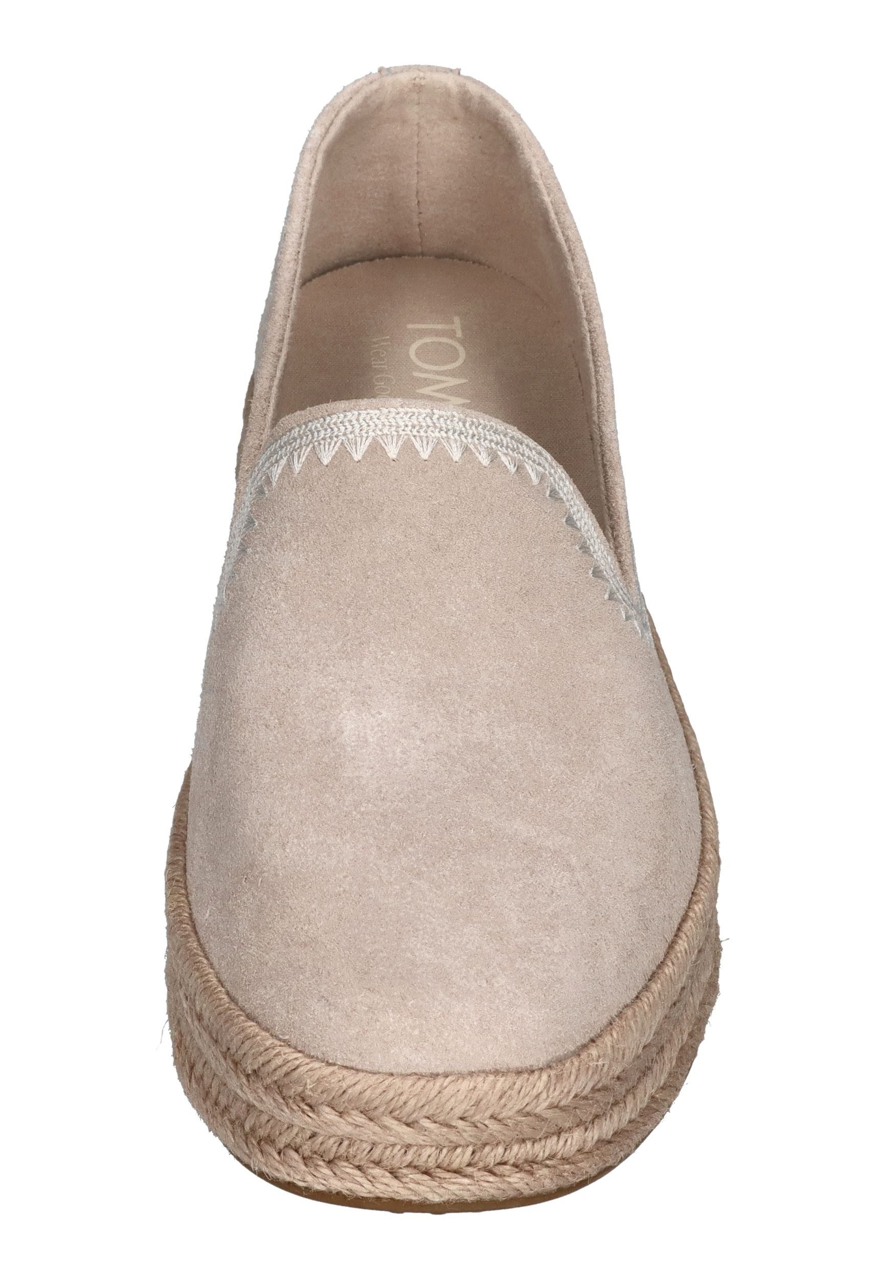 TOMS CAROLINA Espadrille Soft Grey Suede Embroidery